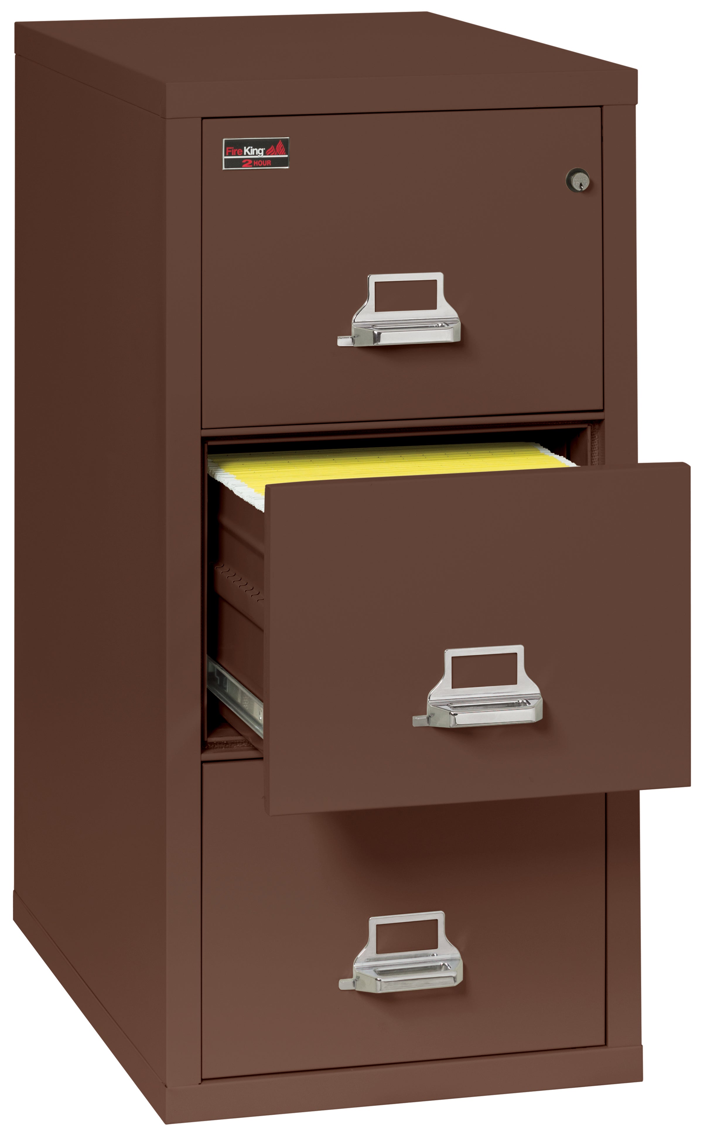 2 Hour Fire Resistant File Cabinet - 2 Drawer Legal 32" depth (Brown)