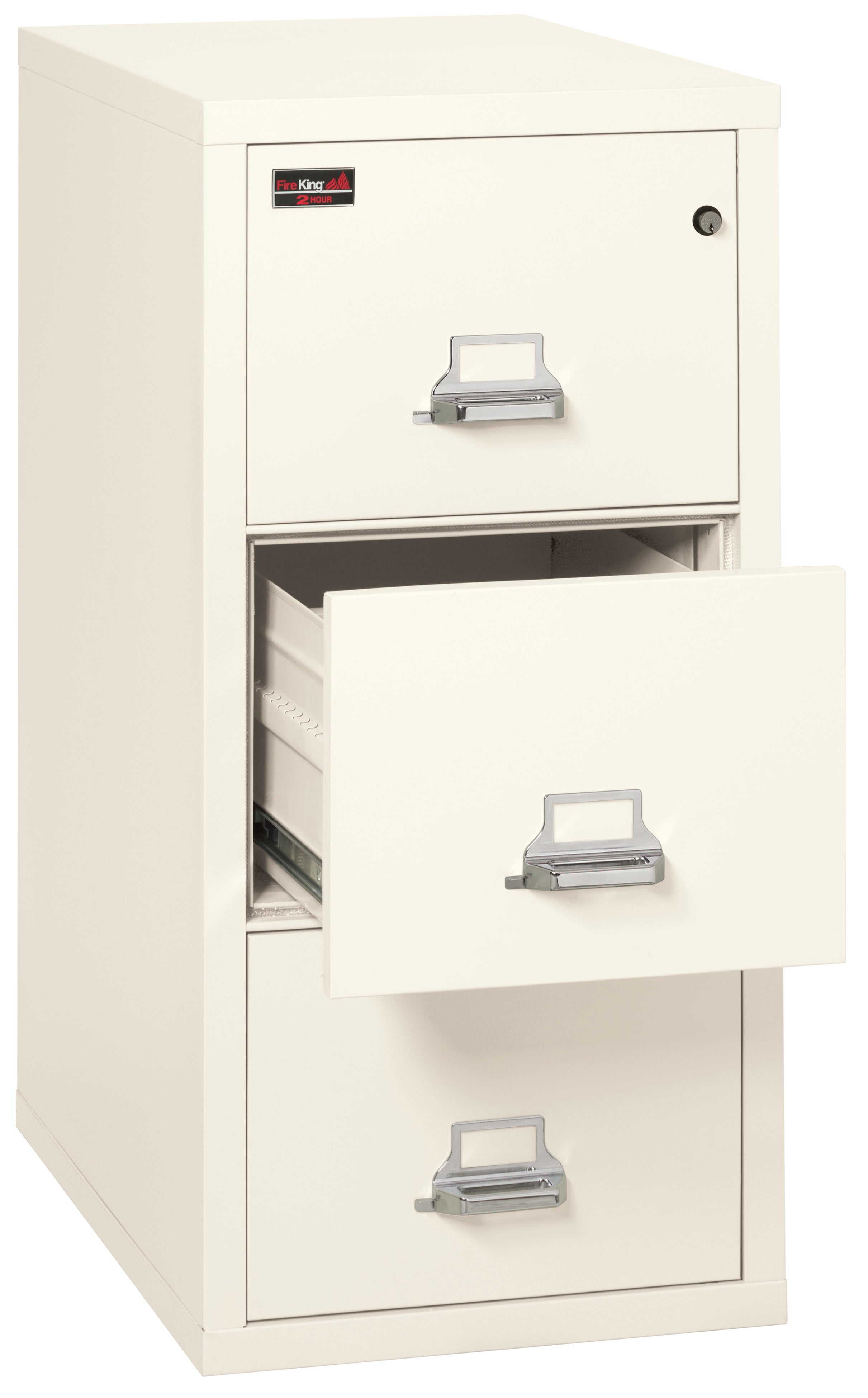 2 Hour Fire Resistant File Cabinet - 2 Drawer Legal 32" depth (Ivory White)