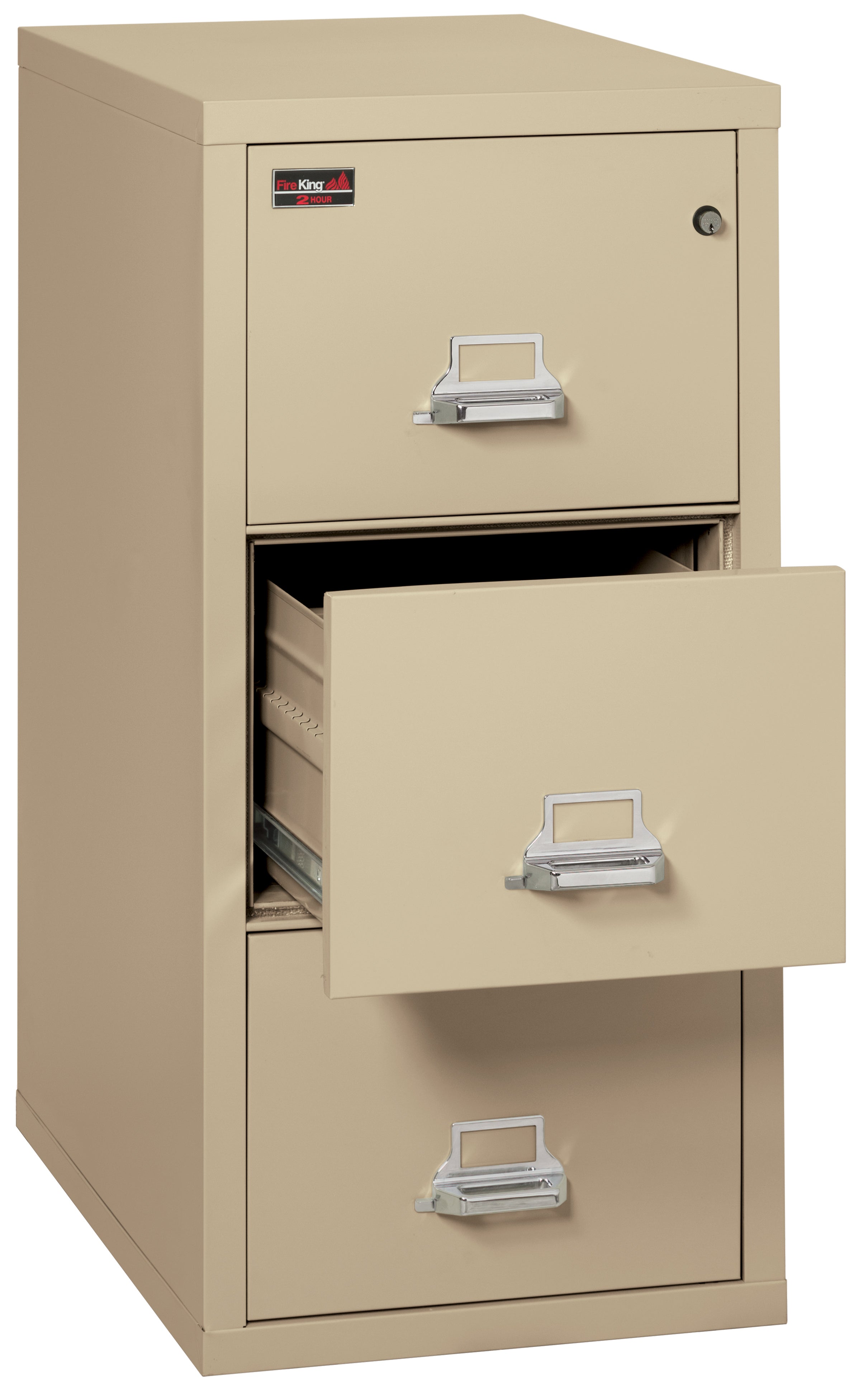 2 Hour Fire Resistant File Cabinet - 2 Drawer Legal 32" depth (Parchment)