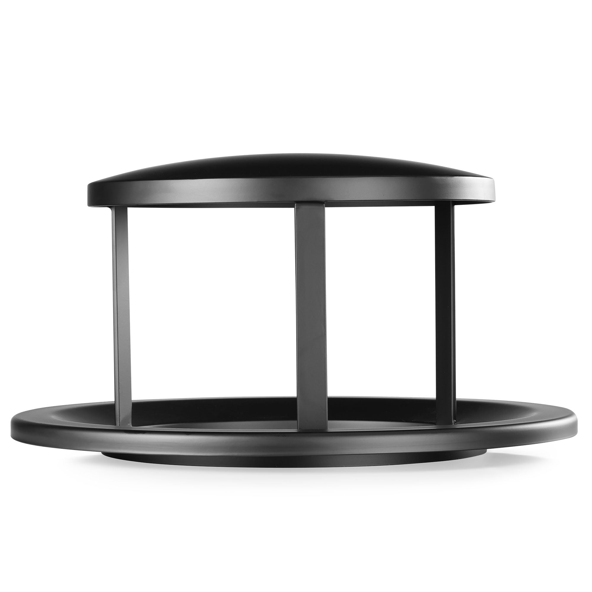 Rain Bonnet Lid for Round, 32-Gallon Outdoor Trash Container with Slatted Recycled Plastic Panels