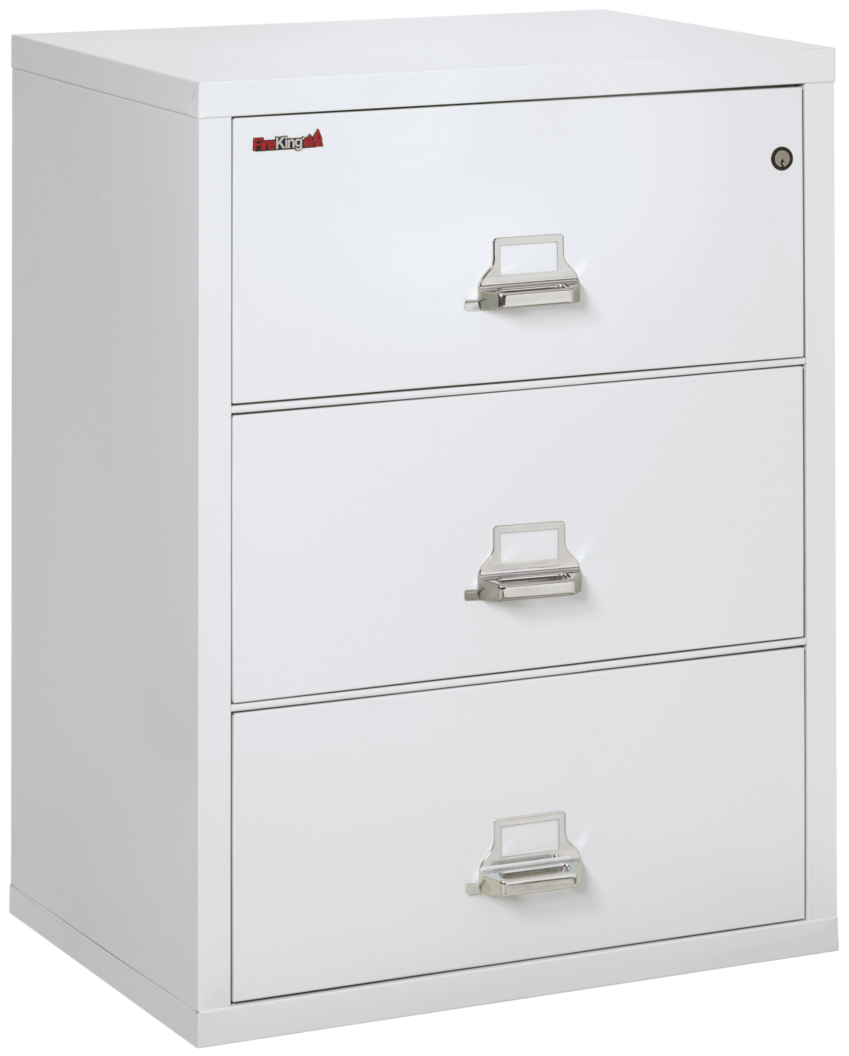 Fire Resistant File Cabinet - 3 Drawer Lateral 31" wide (Arctic White)