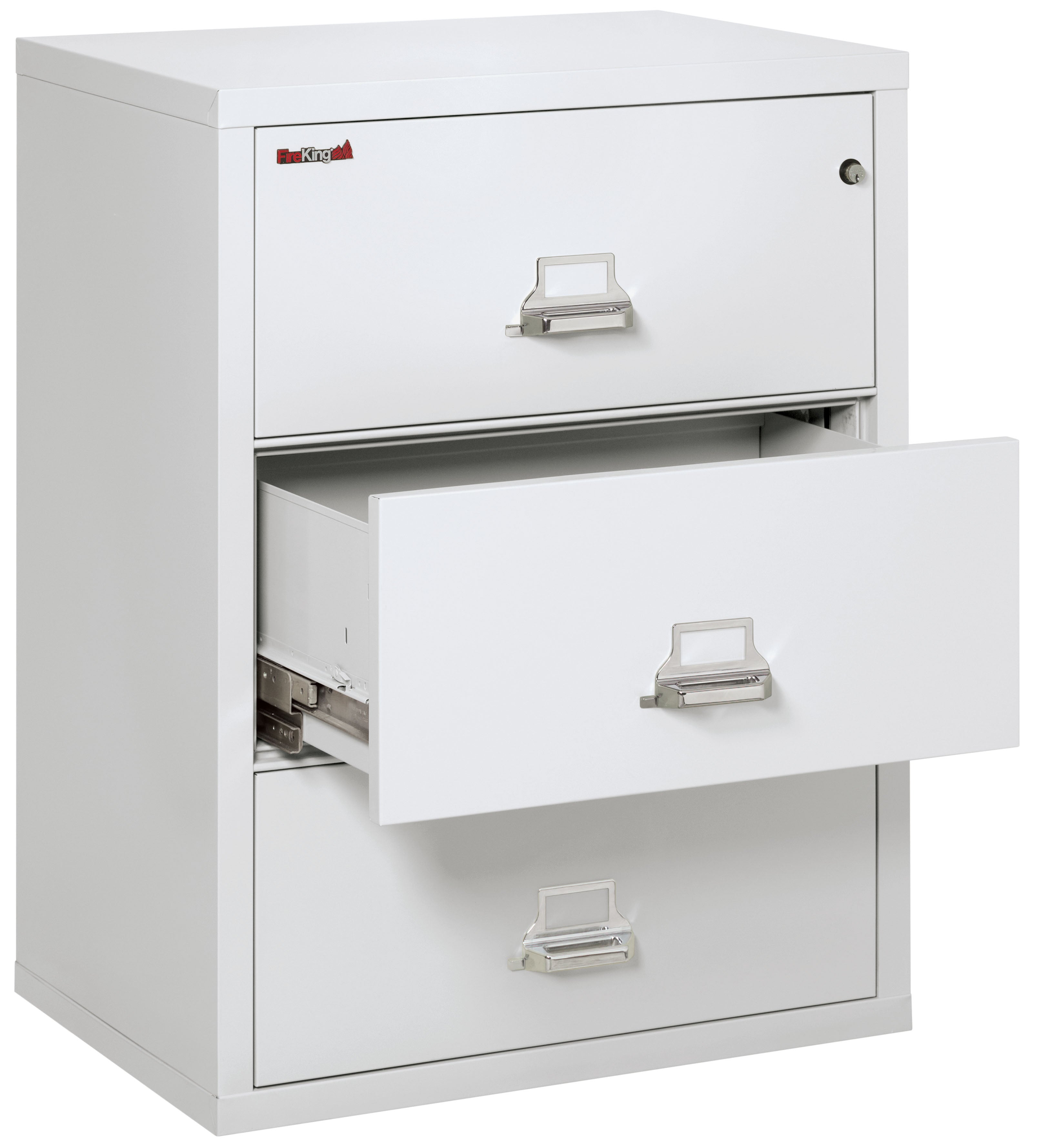 Fire Resistant File Cabinet - 3 Drawer Lateral 31" wide (Arctic White)