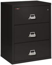 Fire Resistant File Cabinet - 3 Drawer Lateral 31" wide (Black)