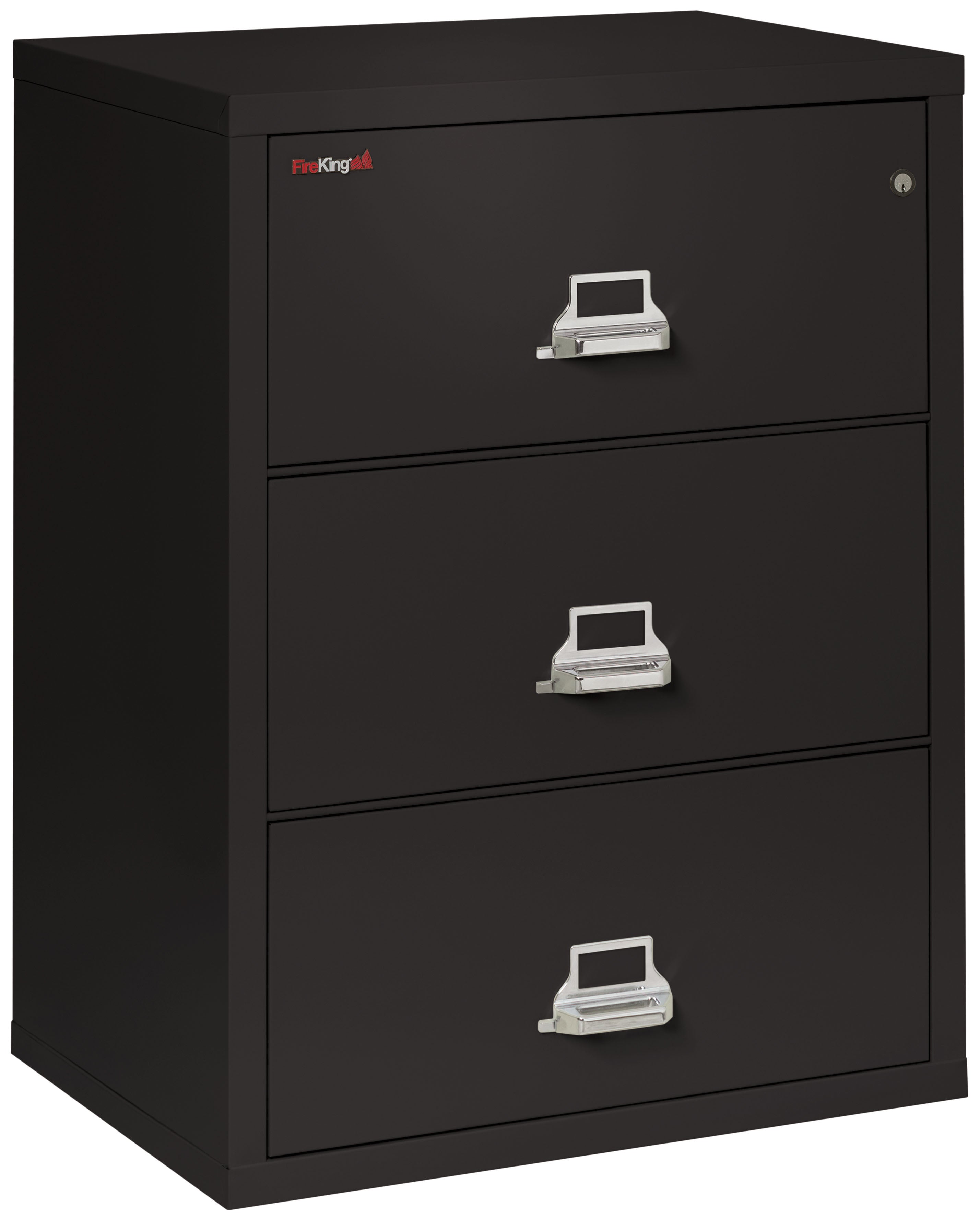 Fire Resistant File Cabinet - 3 Drawer Lateral 31" wide (Black)