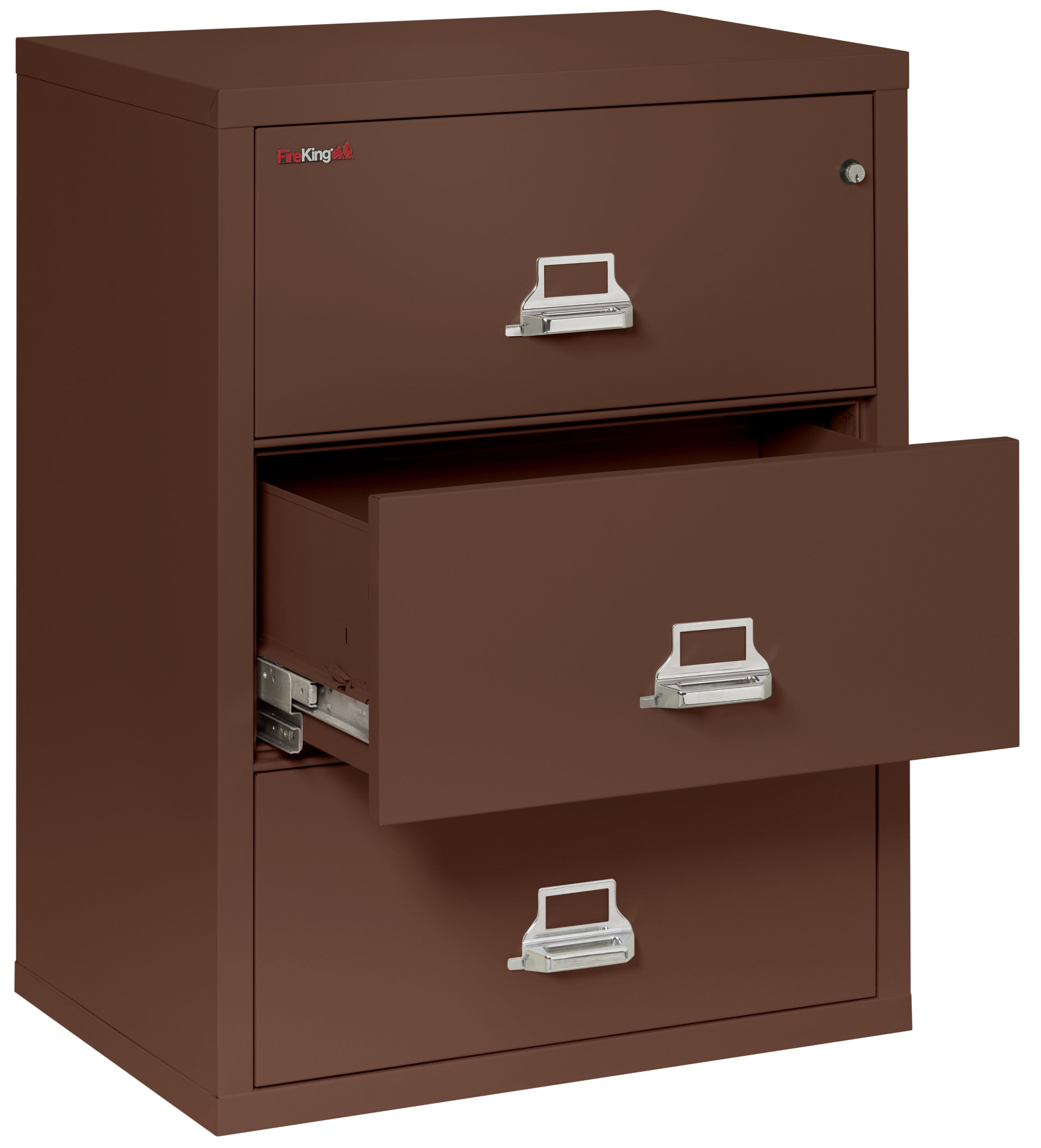 Fire Resistant File Cabinet - 3 Drawer Lateral 31" wide (Brown)