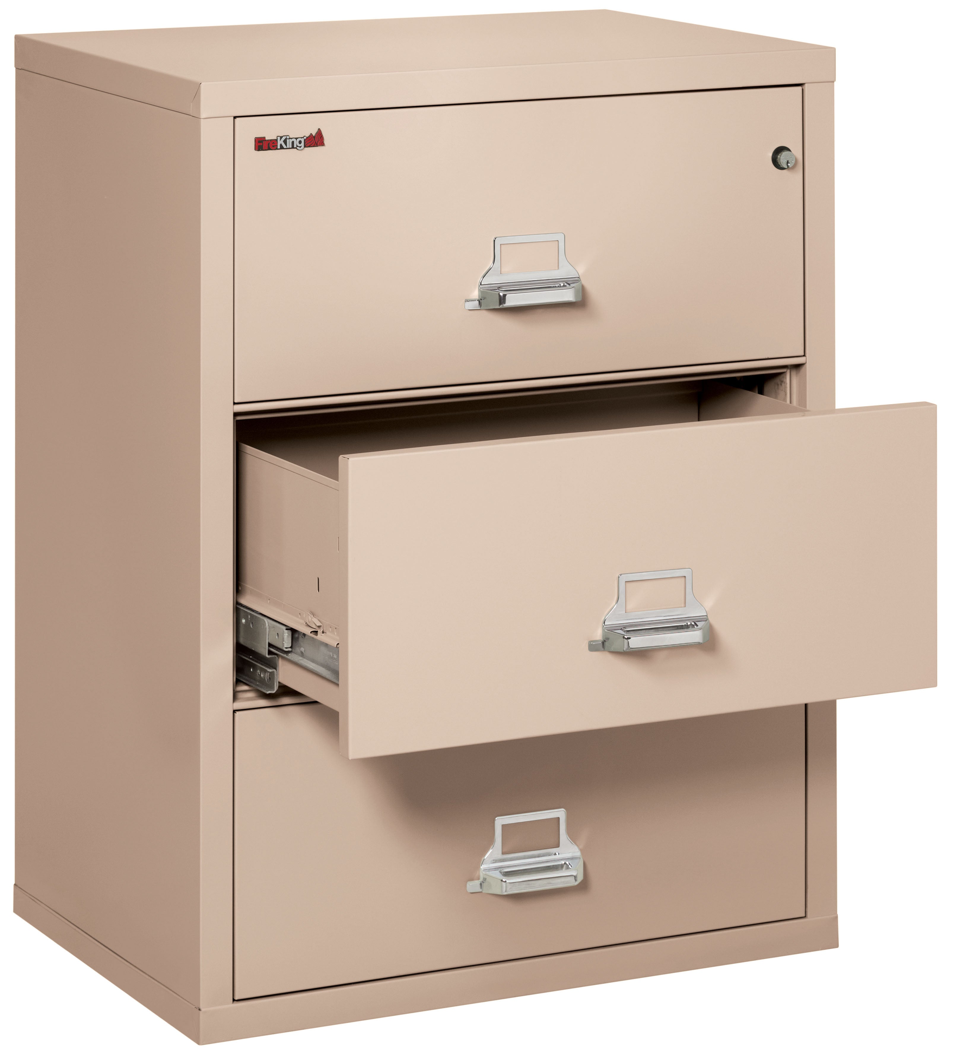 Fire Resistant File Cabinet - 3 Drawer Lateral 31" wide (Champagne)
