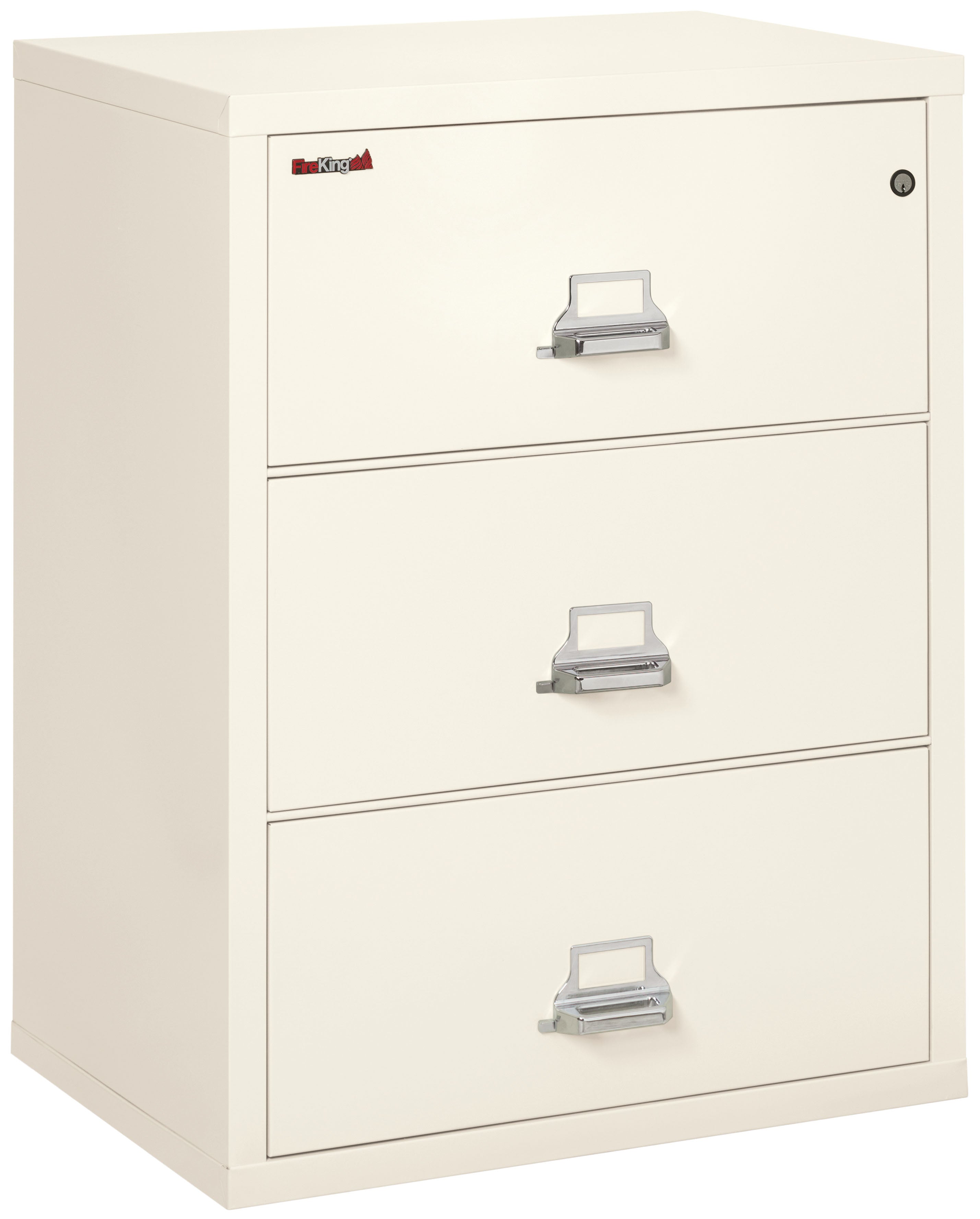Fire Resistant File Cabinet - 3 Drawer Lateral 31" wide (Ivory White)