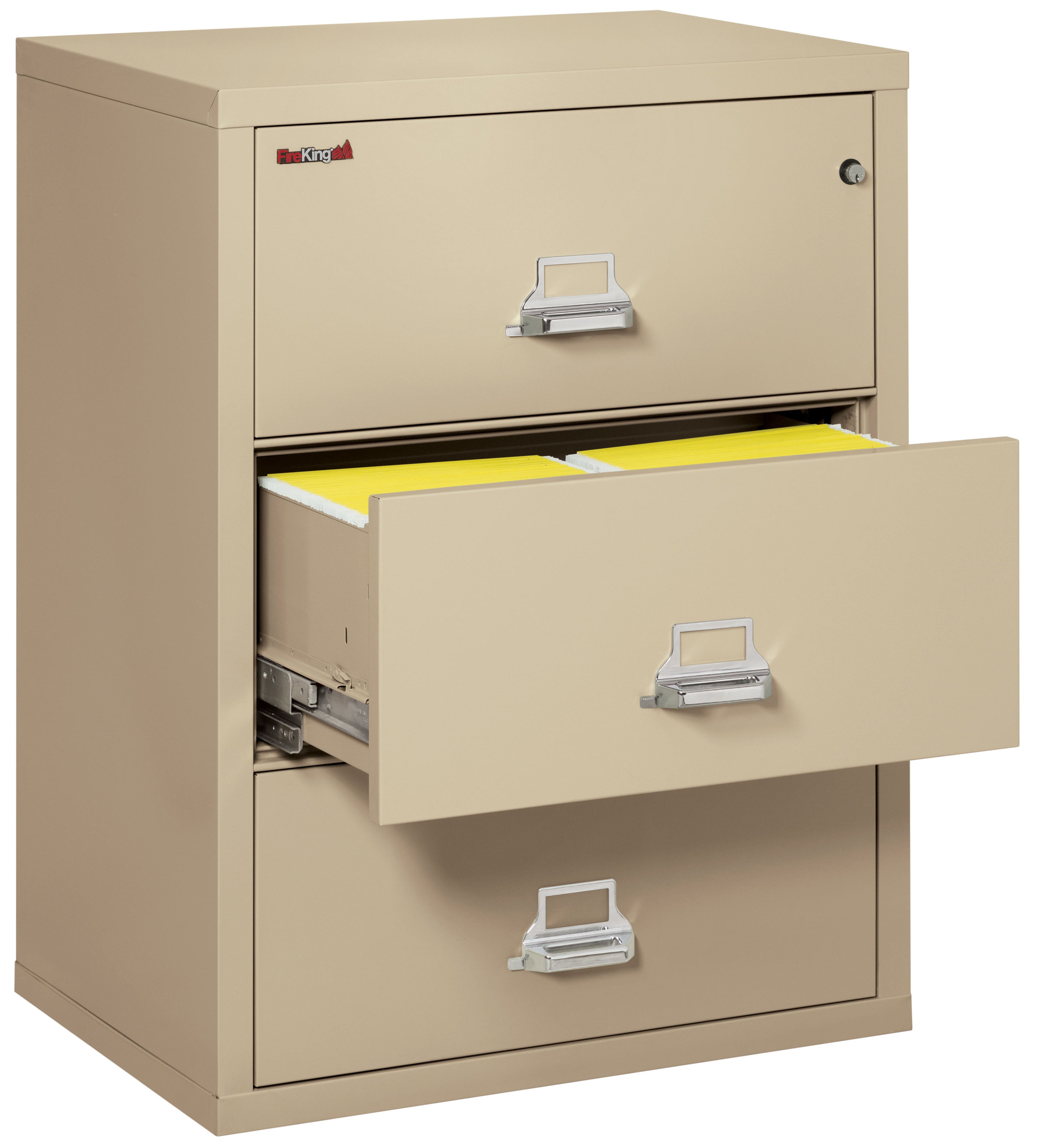 Fire Resistant File Cabinet - 3 Drawer Lateral 31" wide (Parchment)