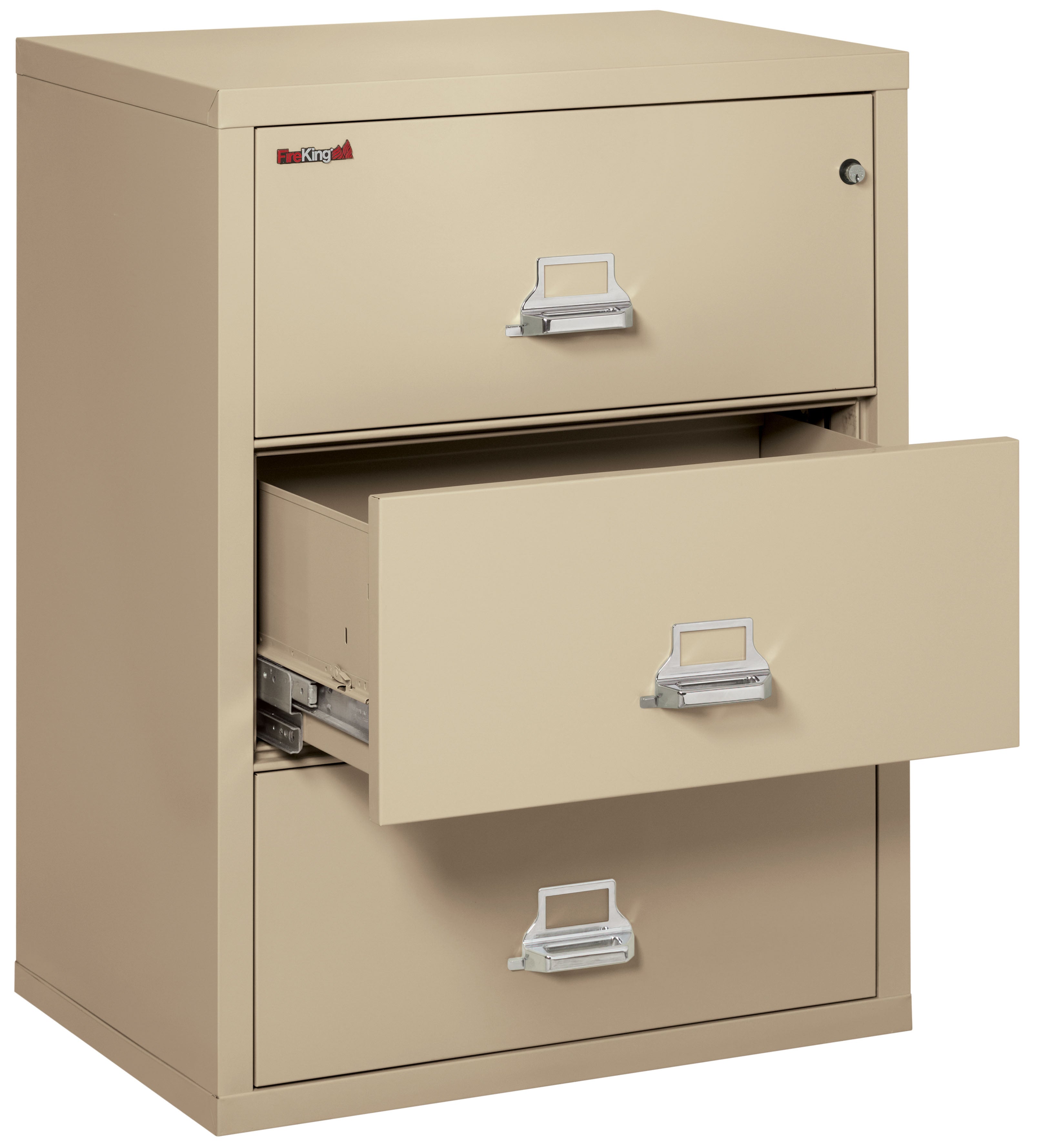 Fire Resistant File Cabinet - 3 Drawer Lateral 31" wide (Parchment)