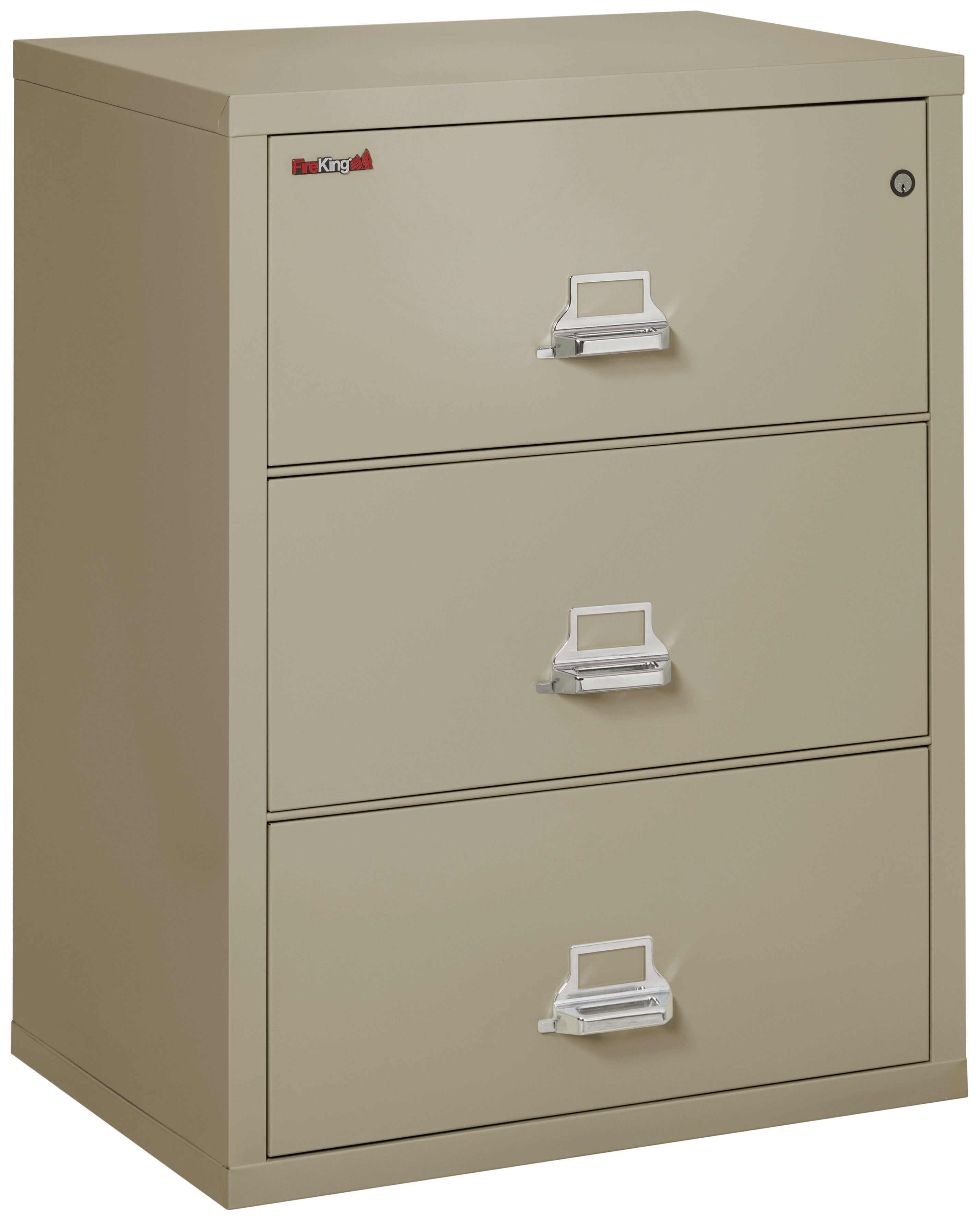 Fire Resistant File Cabinet - 3 Drawer Lateral 31" wide (Pewter)