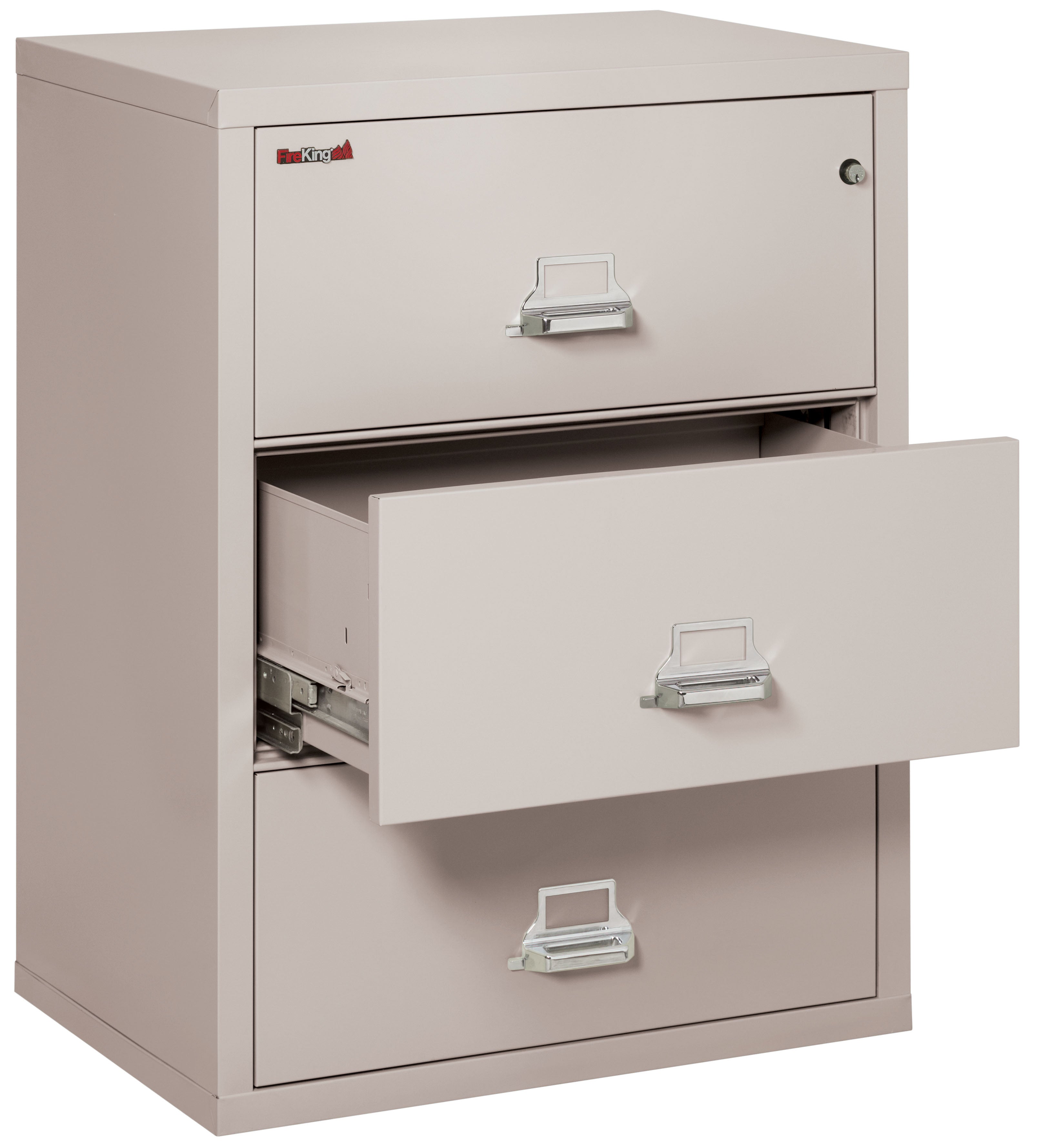 Fire Resistant File Cabinet - 3 Drawer Lateral 31" wide (Platinum)