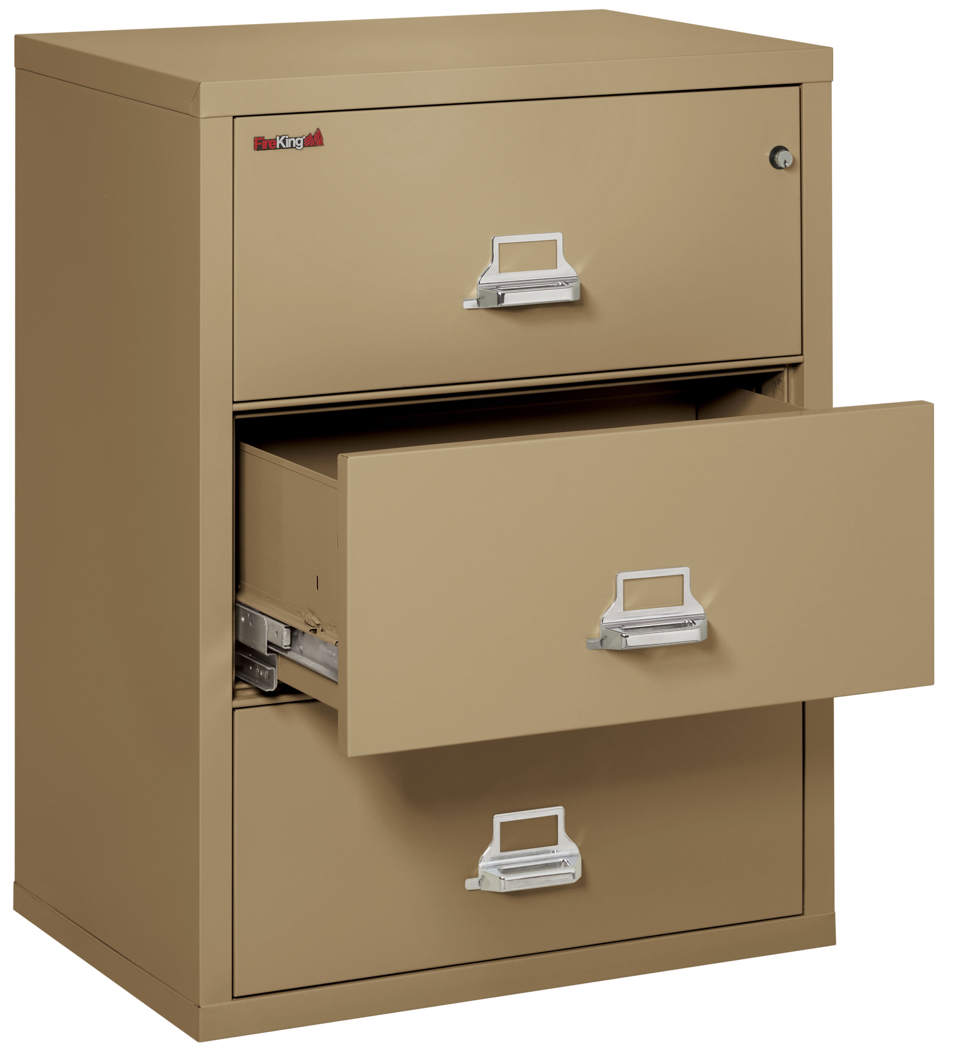 Fire Resistant File Cabinet - 3 Drawer Lateral 31" wide (Sand)