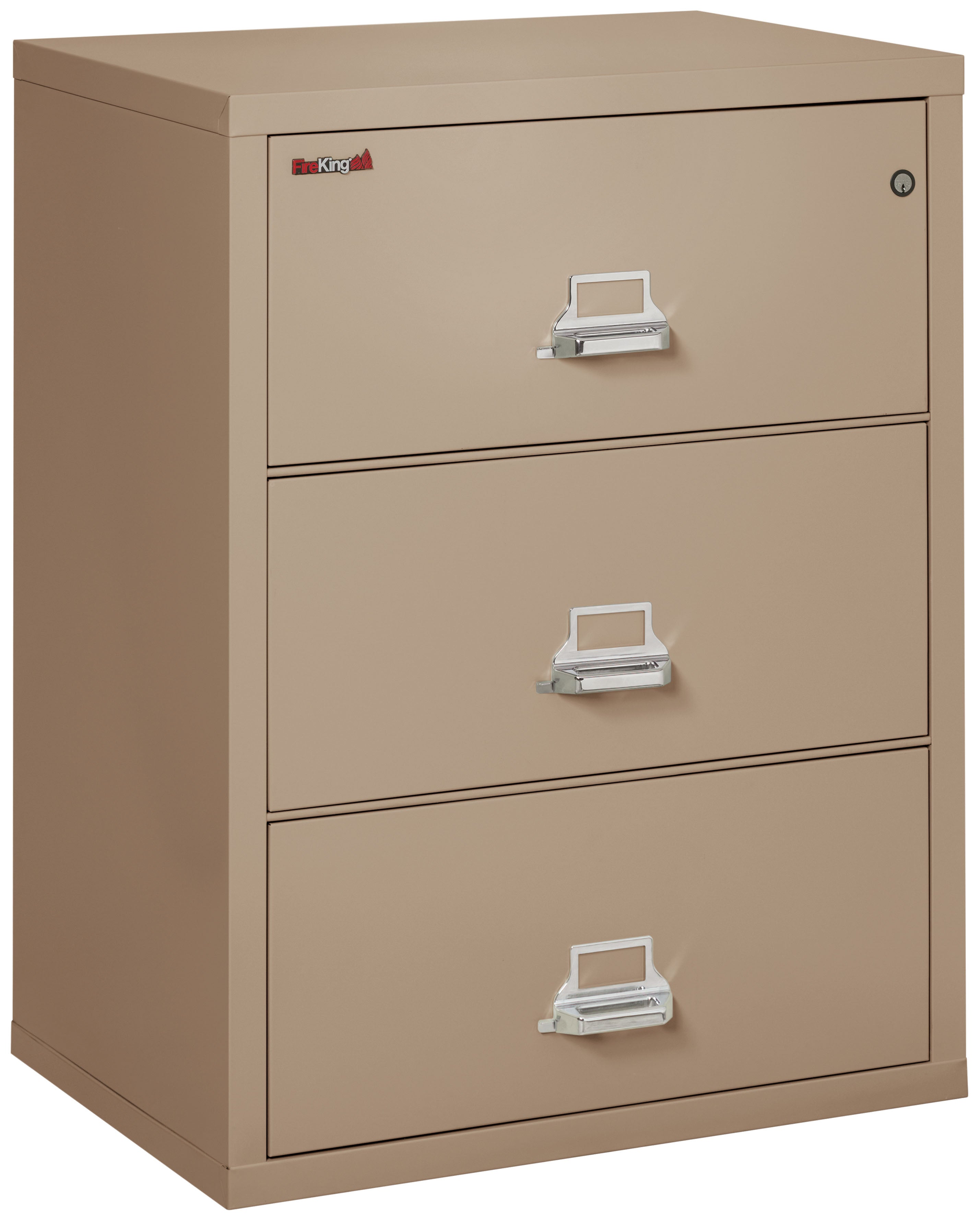 Fire Resistant File Cabinet - 3 Drawer Lateral 31" wide (Taupe)