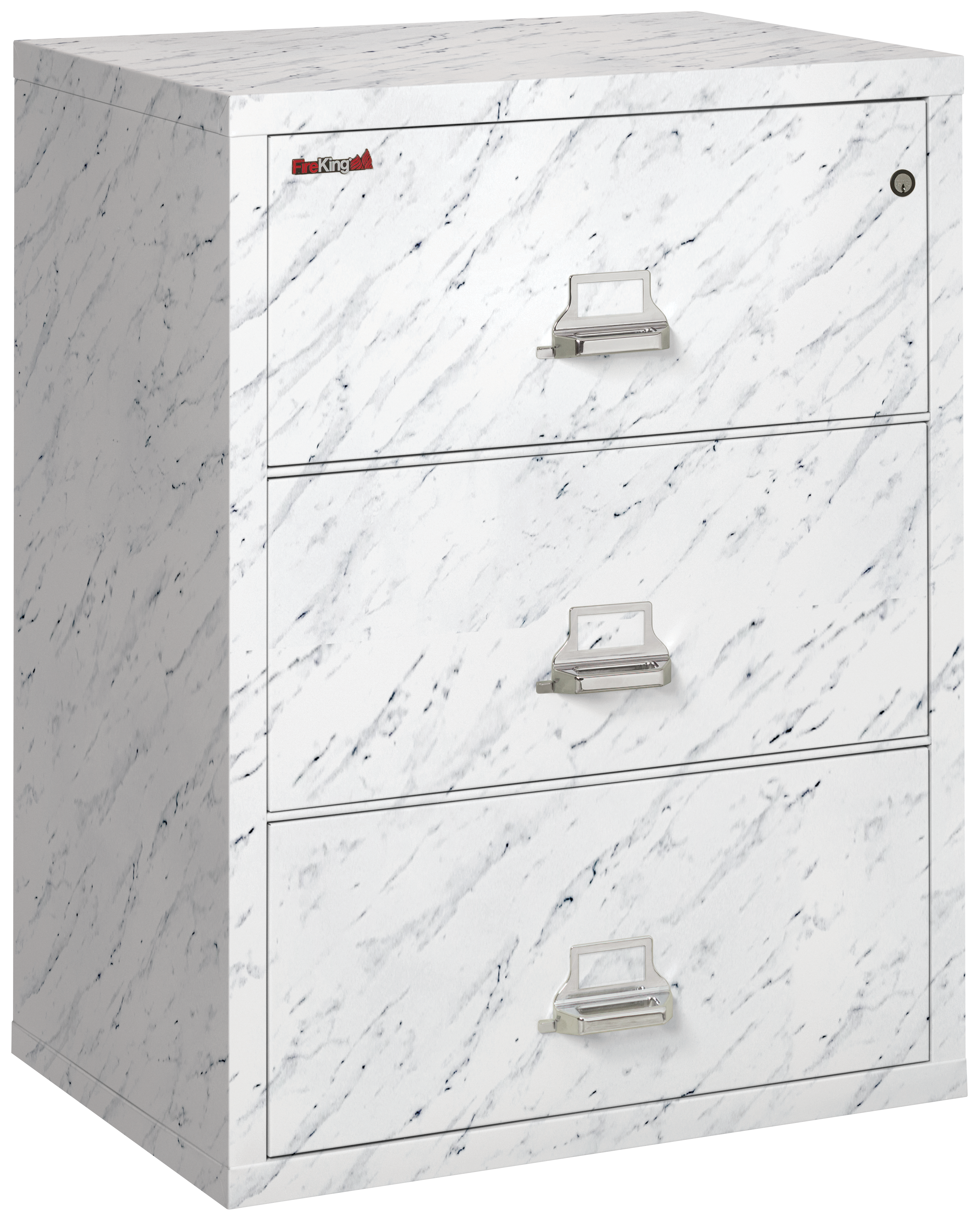 Fire Resistant File Cabinet - 3 Drawer Lateral 31" wide (Calcutta Marble)