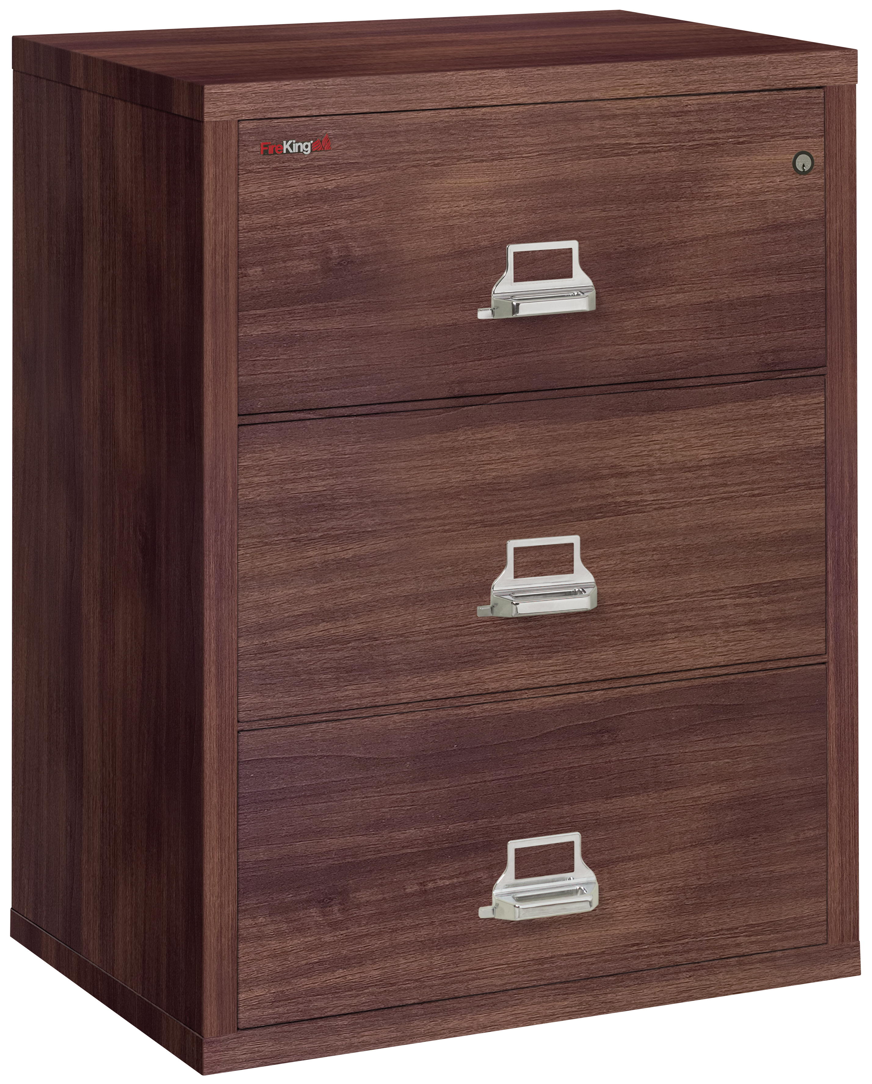 Fire Resistant File Cabinet - 3 Drawer Lateral 31" wide (Light Walnut)