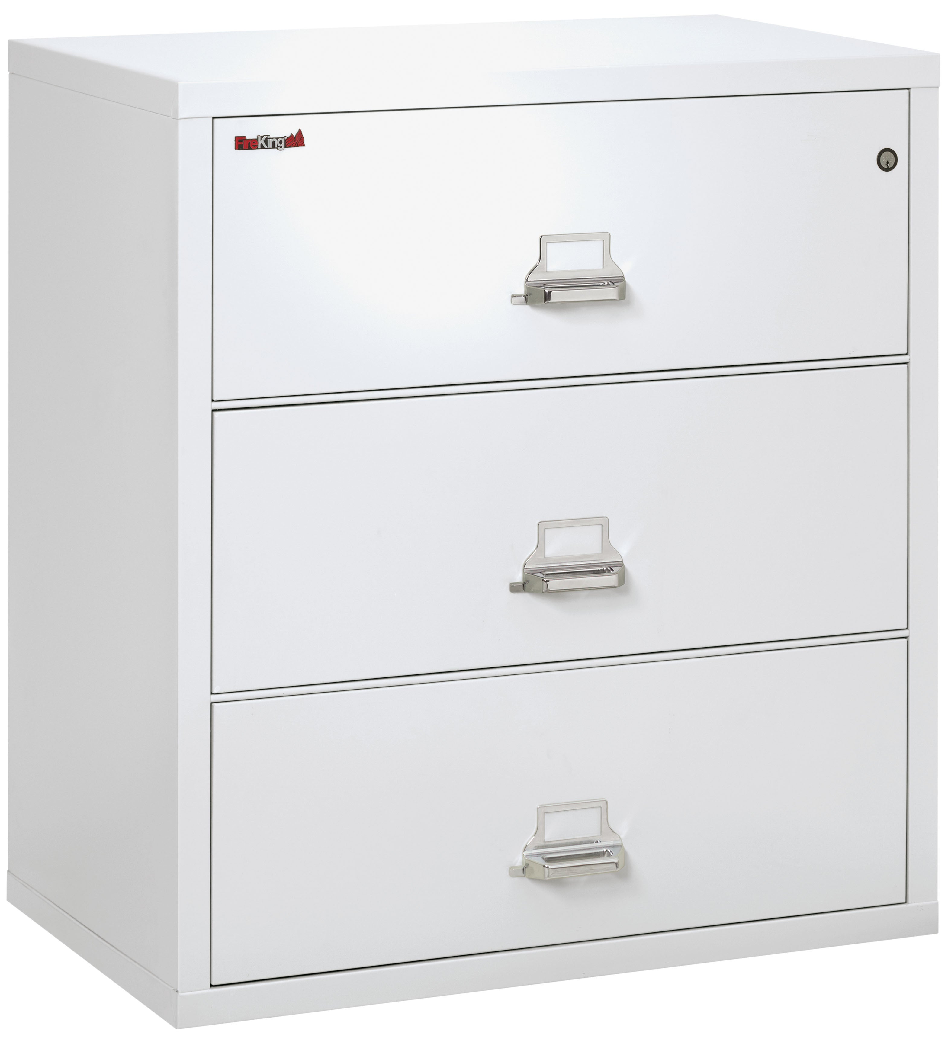 Fire Resistant File Cabinet - 3 Drawer Lateral 38" wide (Arctic White)