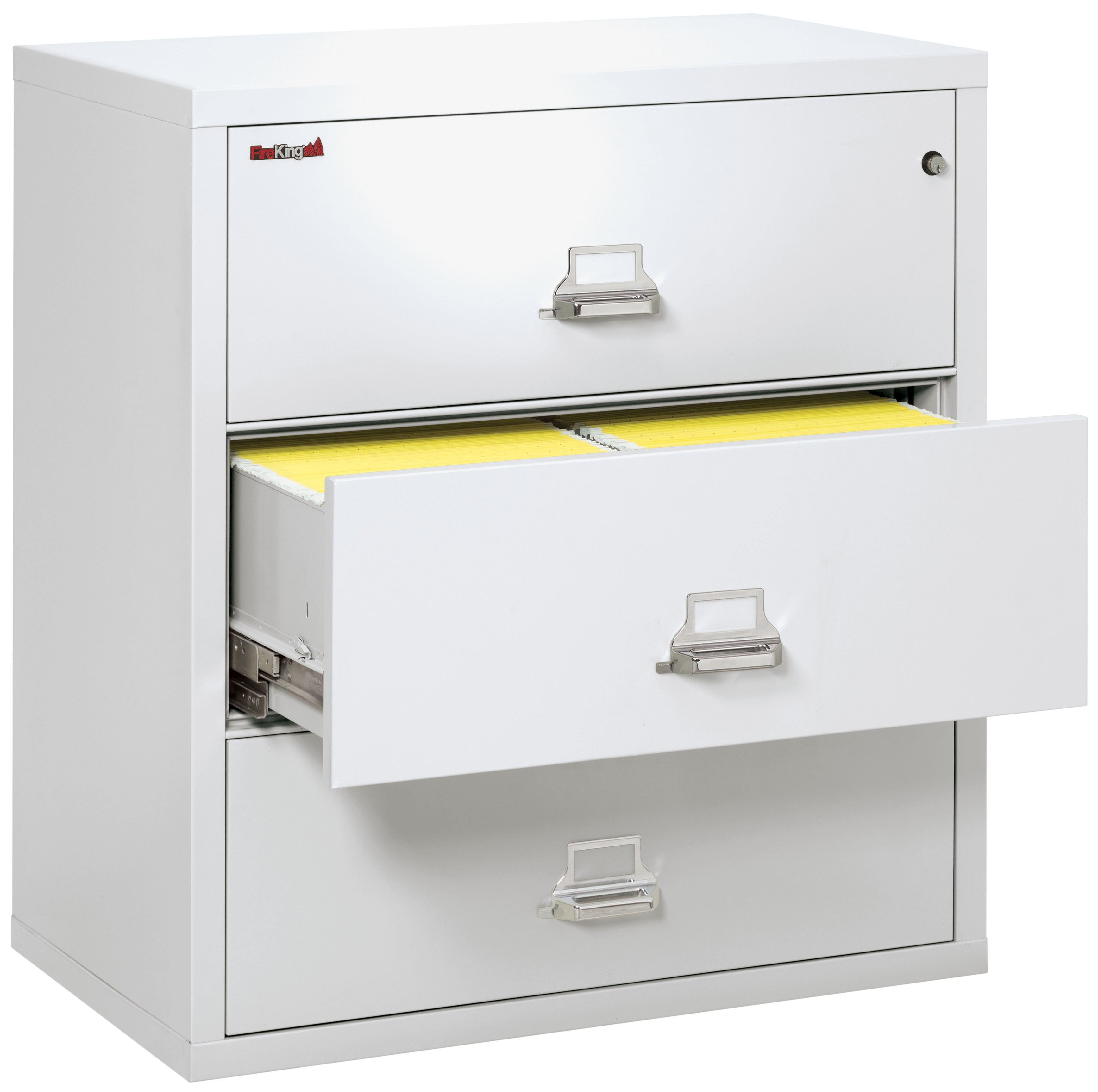 Fire Resistant File Cabinet - 3 Drawer Lateral 38" wide (Arctic White)