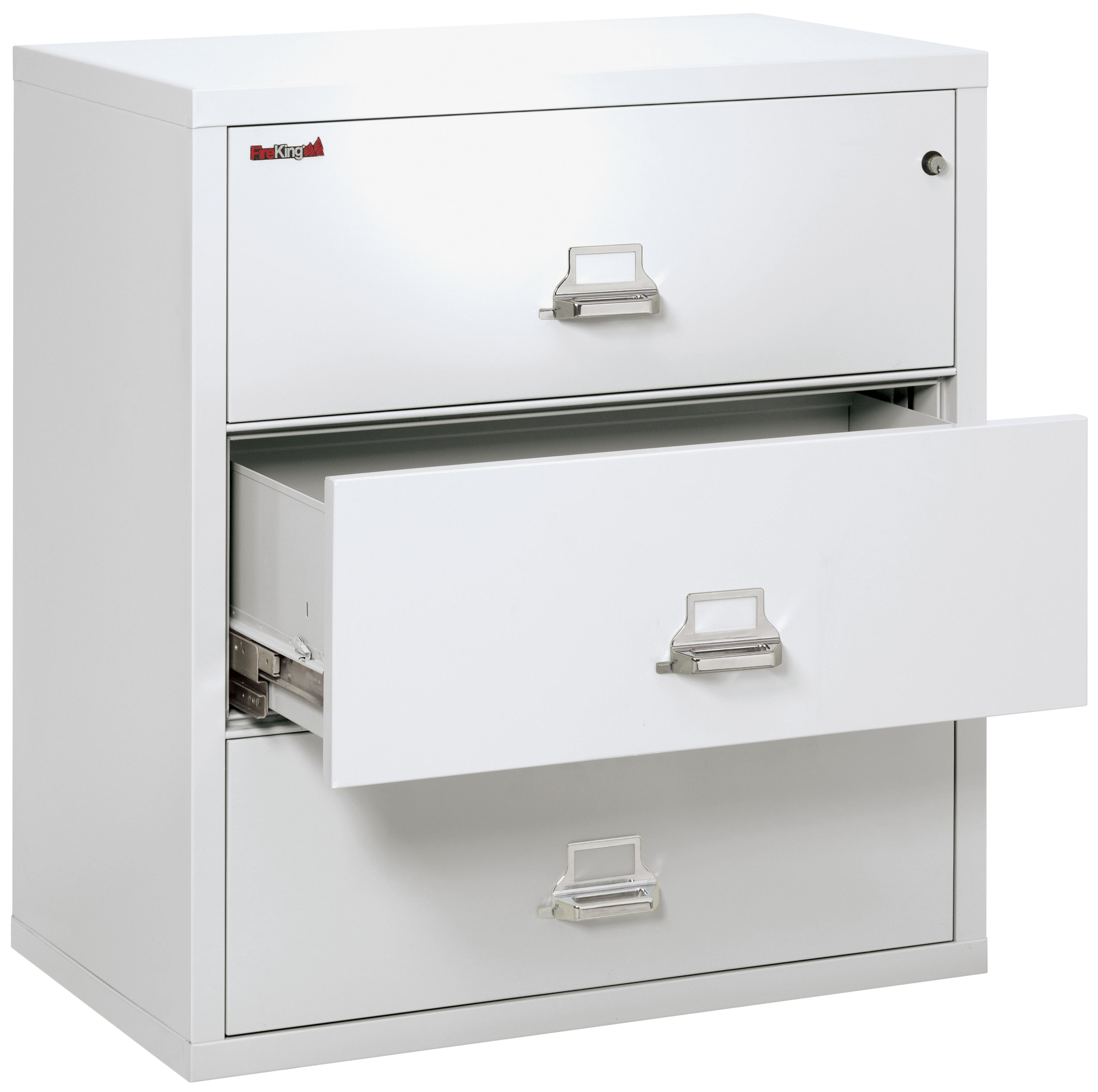 Fire Resistant File Cabinet - 3 Drawer Lateral 38" wide (Arctic White)