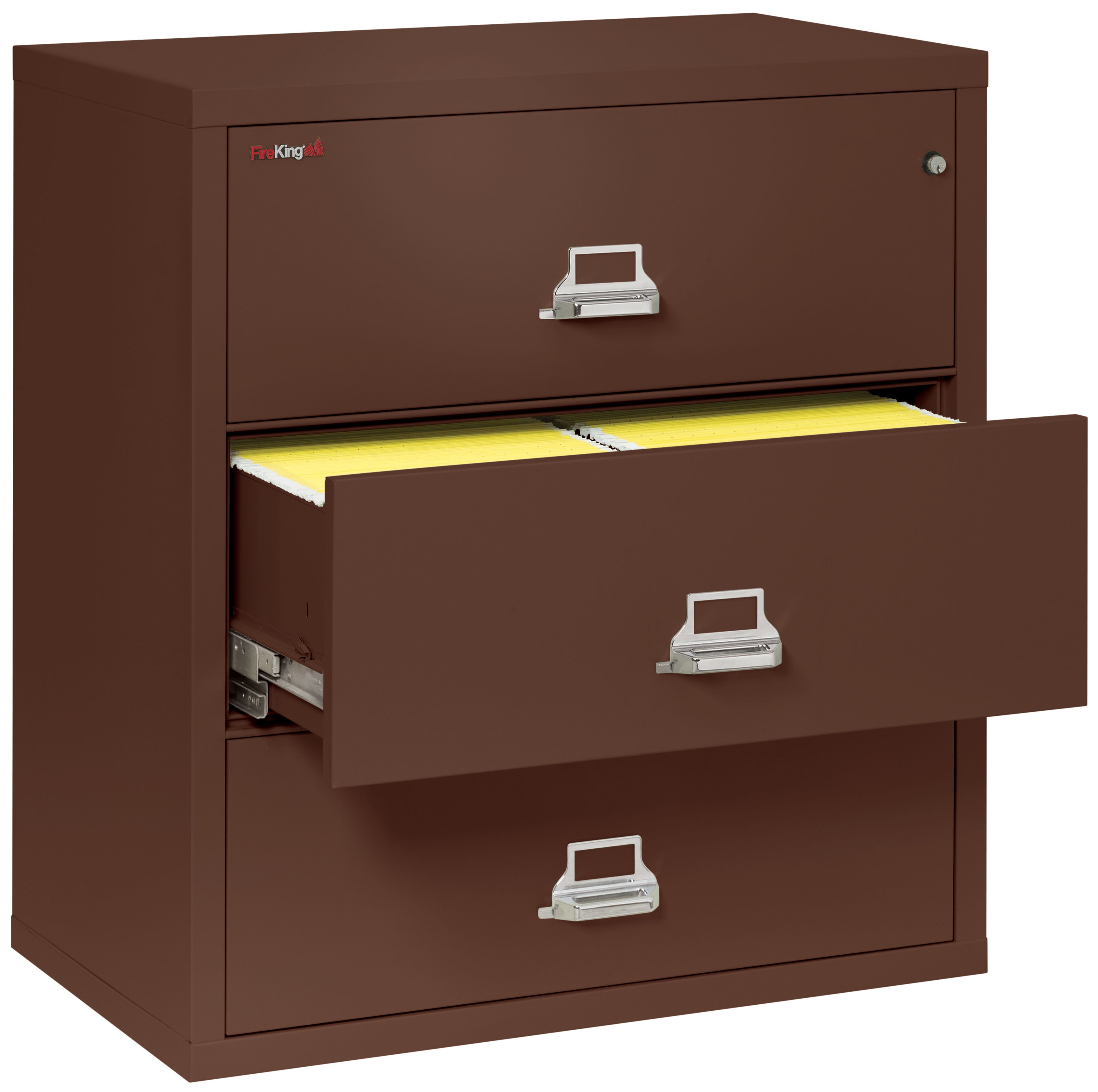 Fire Resistant File Cabinet - 3 Drawer Lateral 38" wide (Brown)