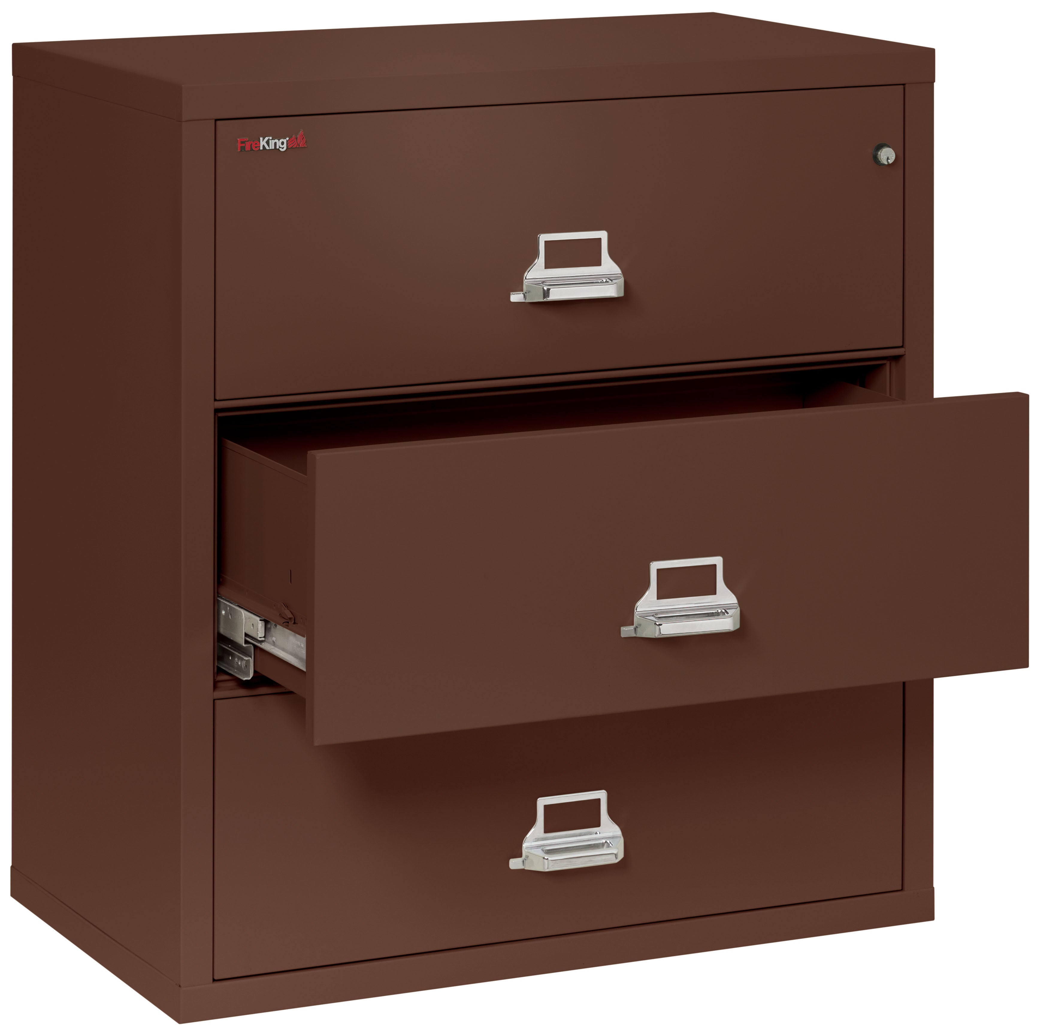 Fire Resistant File Cabinet - 3 Drawer Lateral 38" wide (Brown)