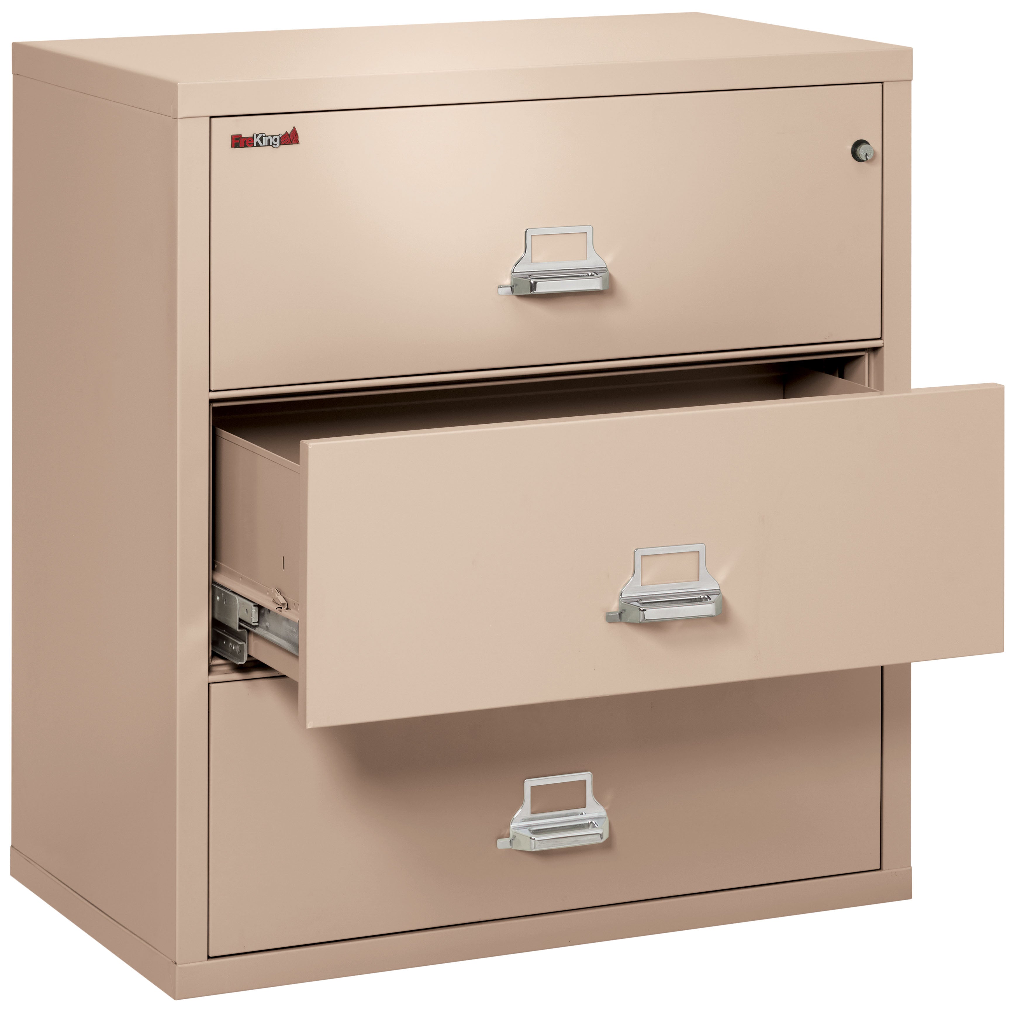Fire Resistant File Cabinet - 3 Drawer Lateral 38" wide (Champagne)