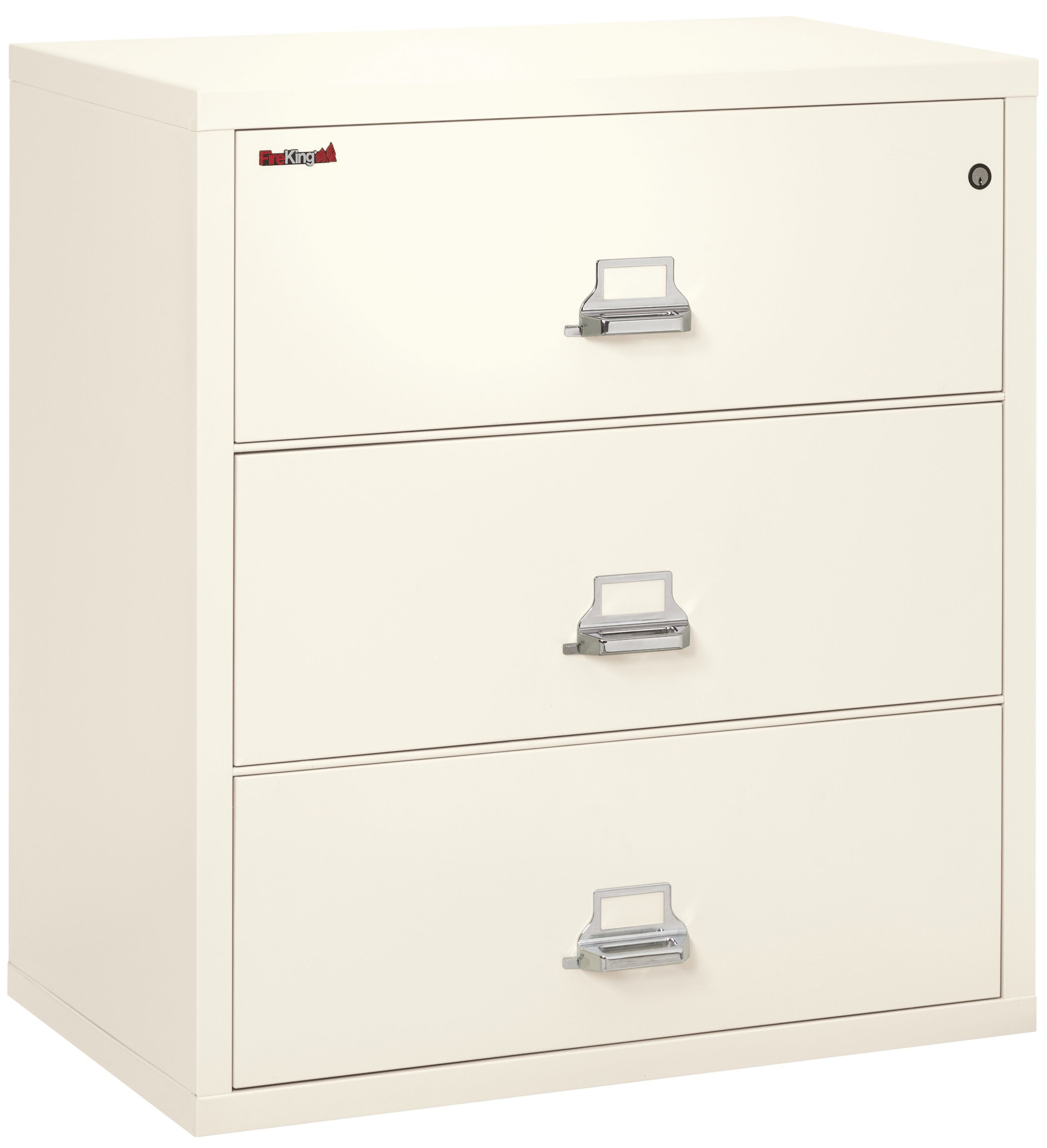 Fire Resistant File Cabinet - 3 Drawer Lateral 38" wide (Ivory White)