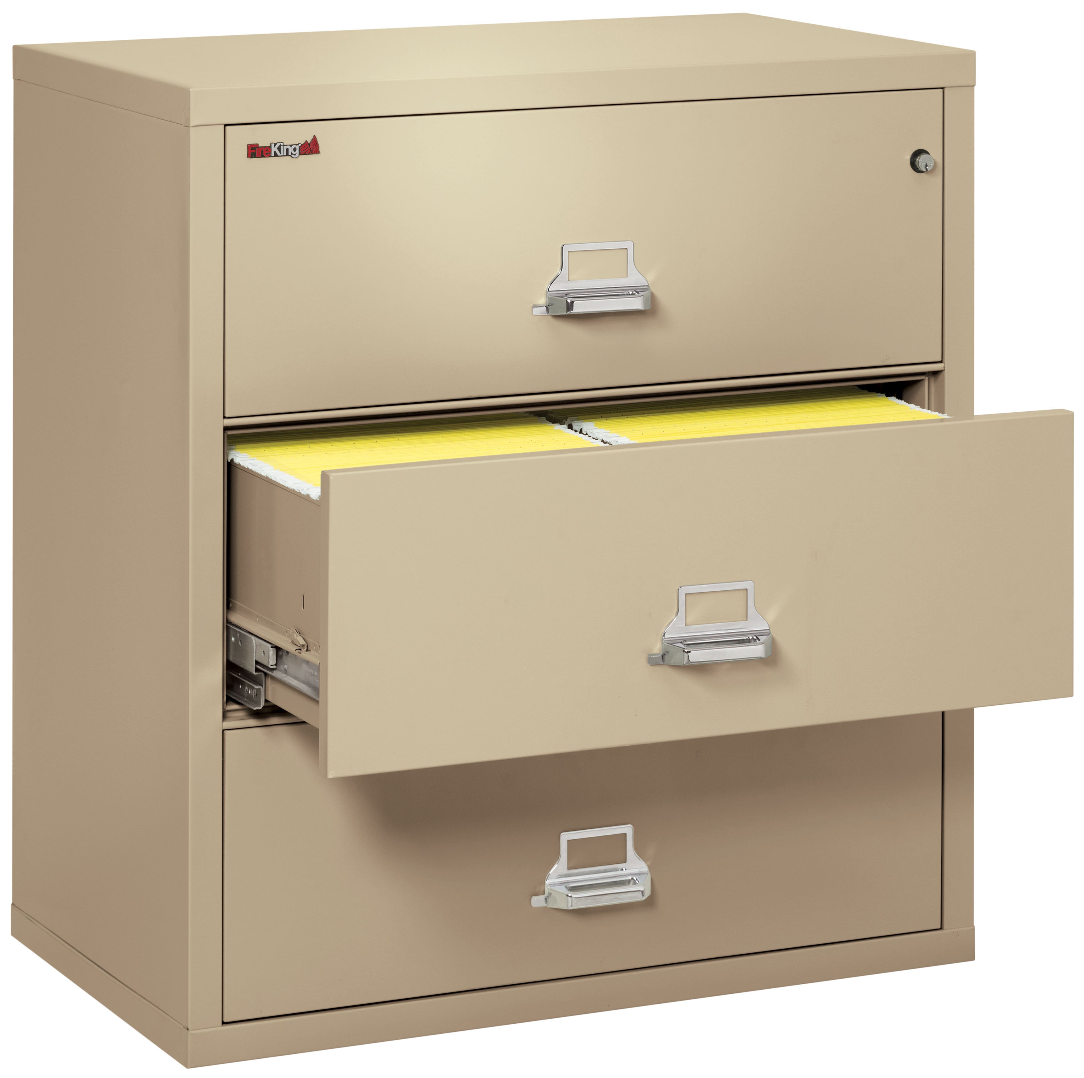 Fire Resistant File Cabinet - 3 Drawer Lateral 38" wide (Parchment)