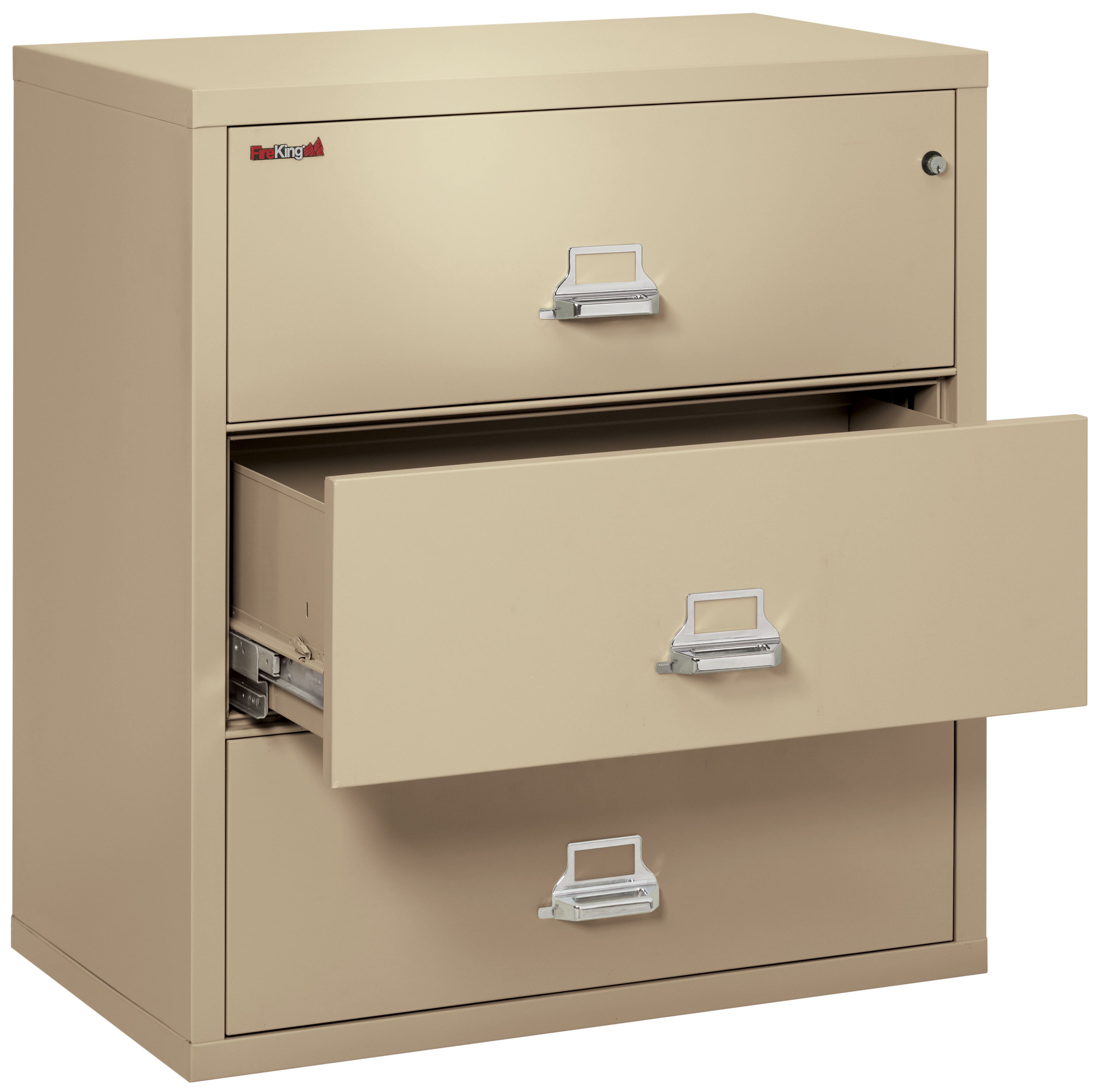 Fire Resistant File Cabinet - 3 Drawer Lateral 38" wide (Parchment)