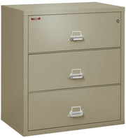 Fire Resistant File Cabinet - 3 Drawer Lateral 38" wide (Pewter)