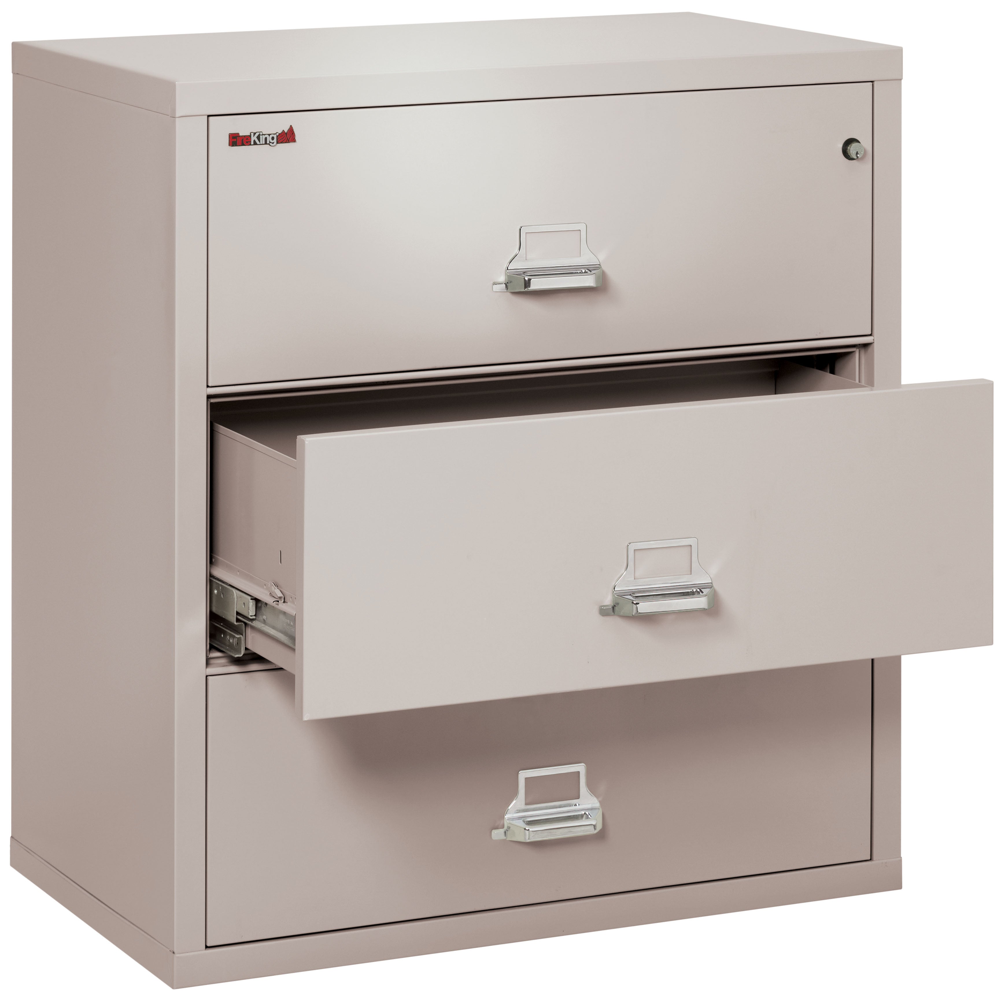 Fire Resistant File Cabinet - 3 Drawer Lateral 38" wide (Platinum)