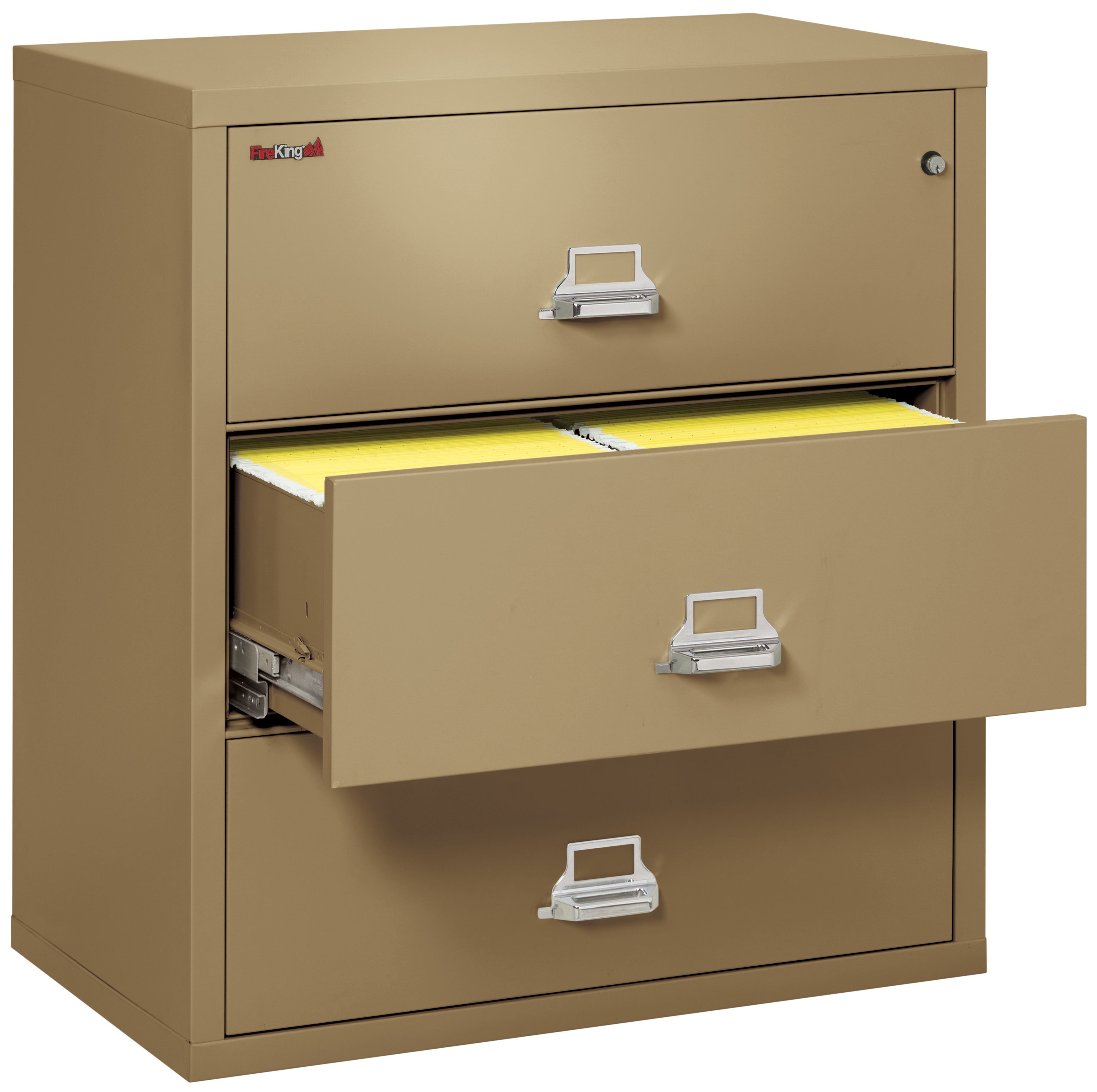 Fire Resistant File Cabinet - 3 Drawer Lateral 38" wide (Sand)