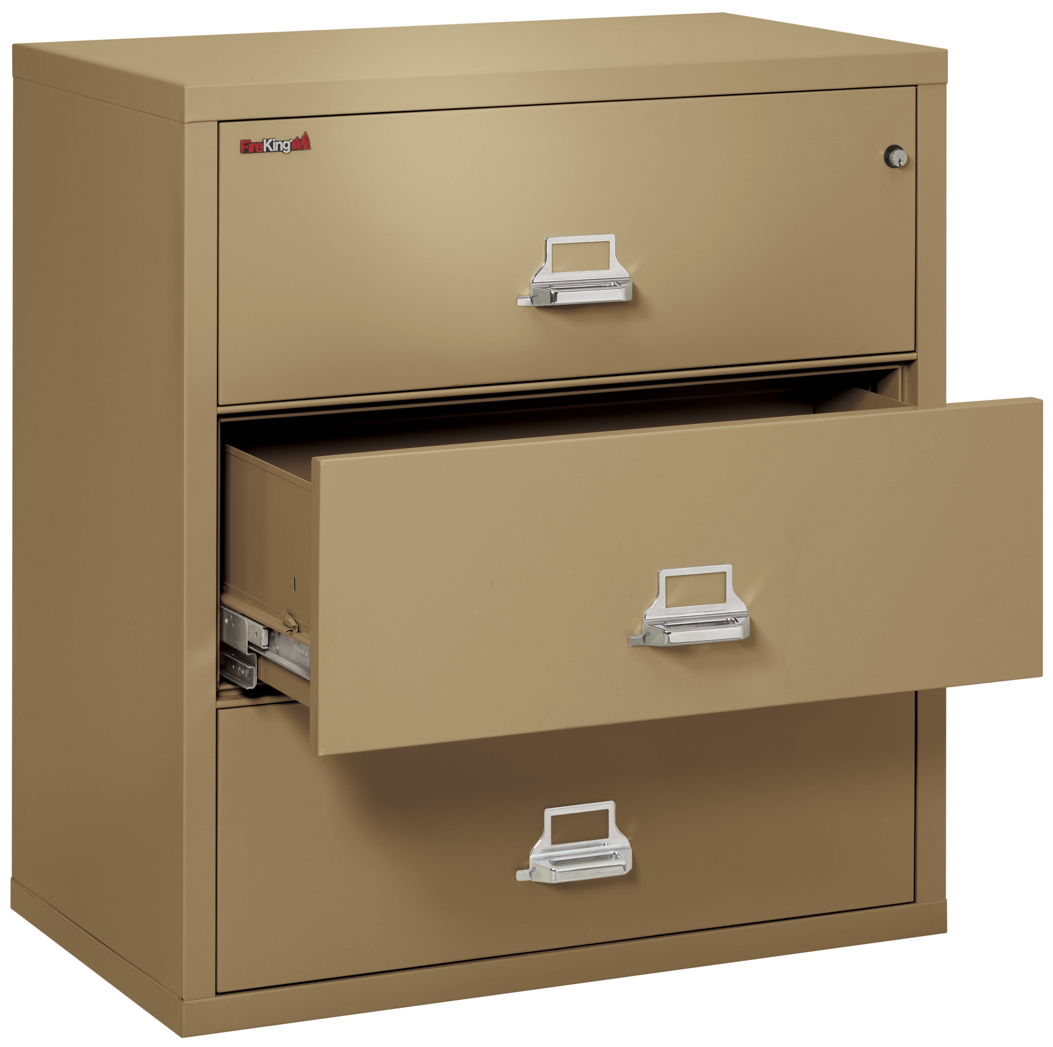 Fire Resistant File Cabinet - 3 Drawer Lateral 38" wide (Sand)