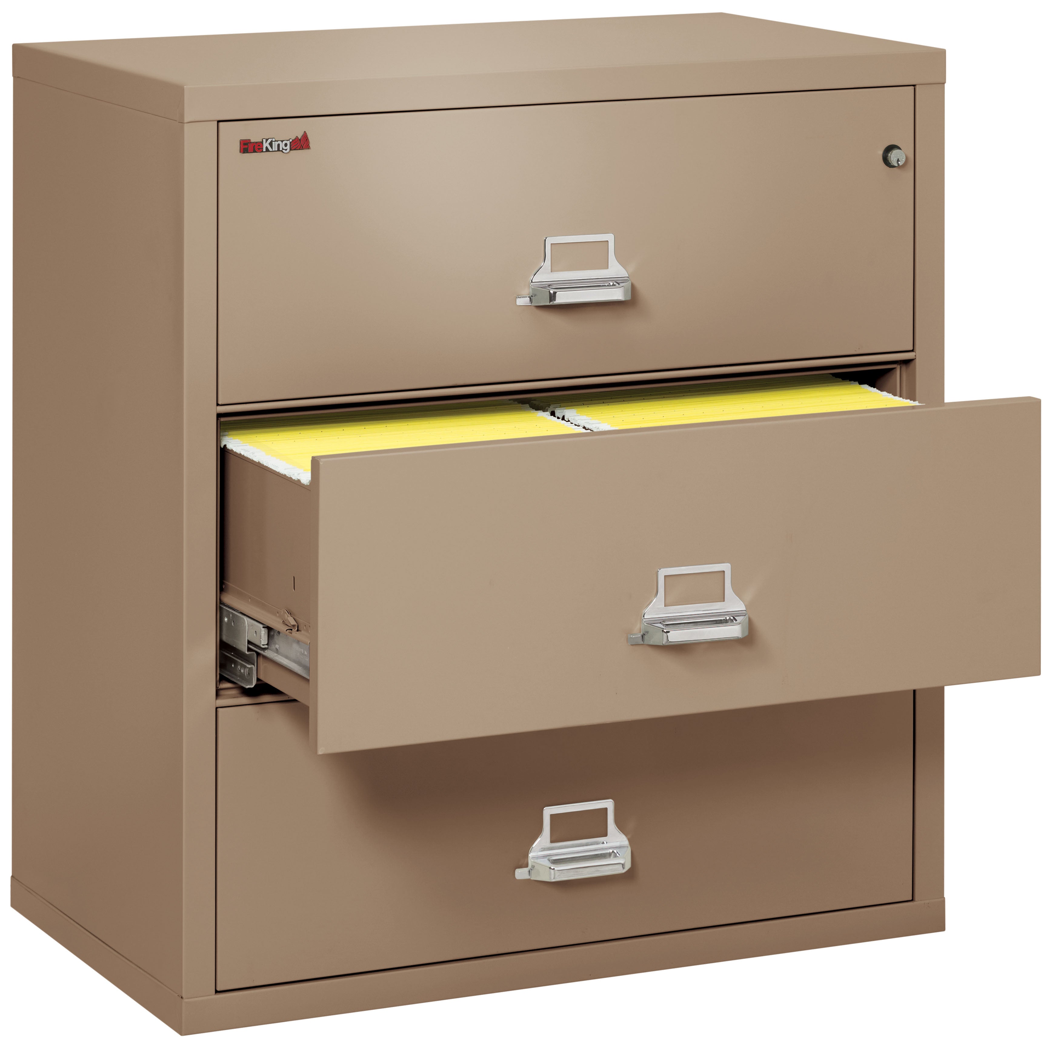 Fire Resistant File Cabinet - 3 Drawer Lateral 38" wide (Taupe)