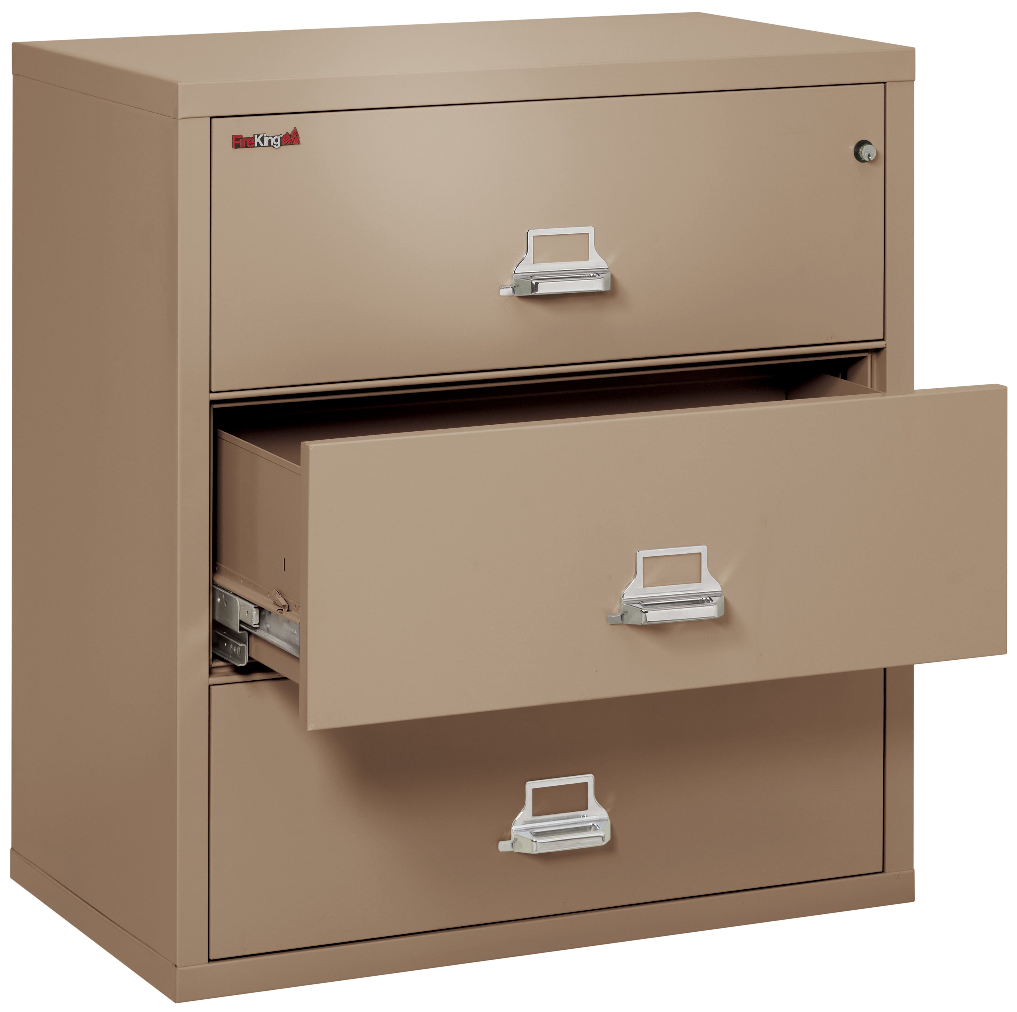 Fire Resistant File Cabinet - 3 Drawer Lateral 38" wide (Taupe)
