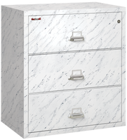 Fire Resistant File Cabinet - 3 Drawer Lateral 38" wide (Calcutta Marble)