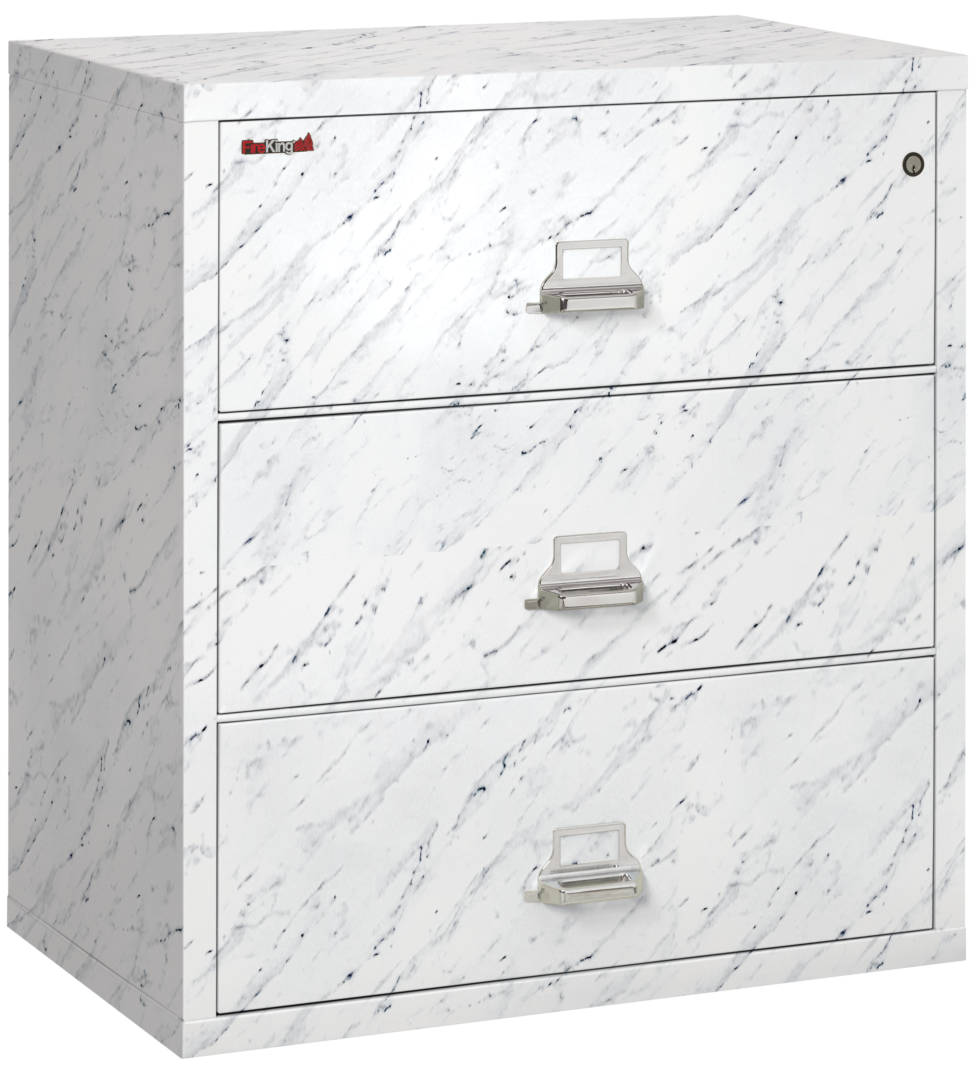 Fire Resistant File Cabinet - 3 Drawer Lateral 38" wide (Calcutta Marble)