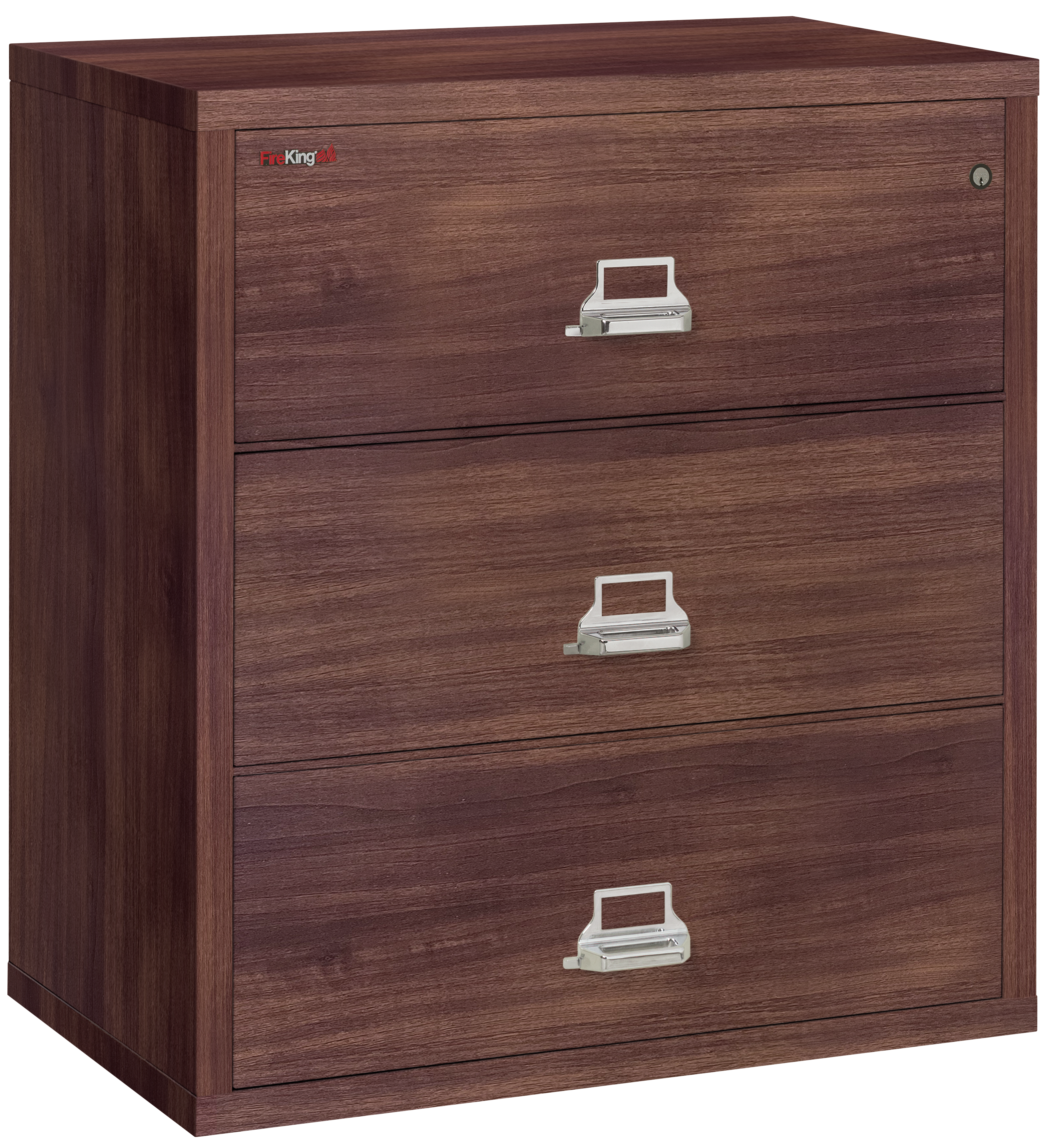 Fire Resistant File Cabinet - 3 Drawer Lateral 38" wide (Light Walnut)
