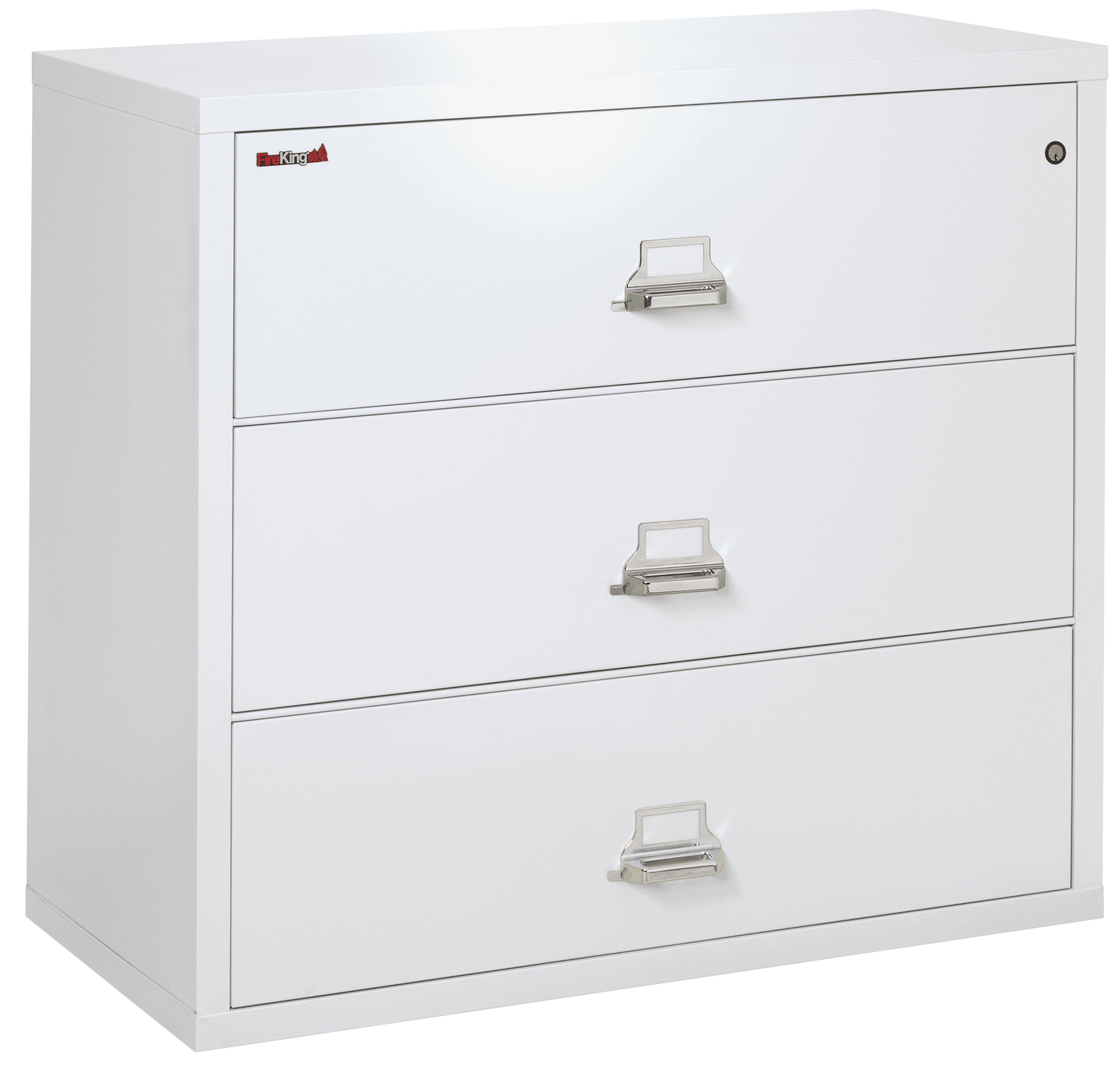 Fire Resistant File Cabinet - 3 Drawer Lateral 44" wide (Arctic White)