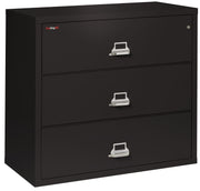 Fire Resistant File Cabinet - 3 Drawer Lateral 44" wide (Black)