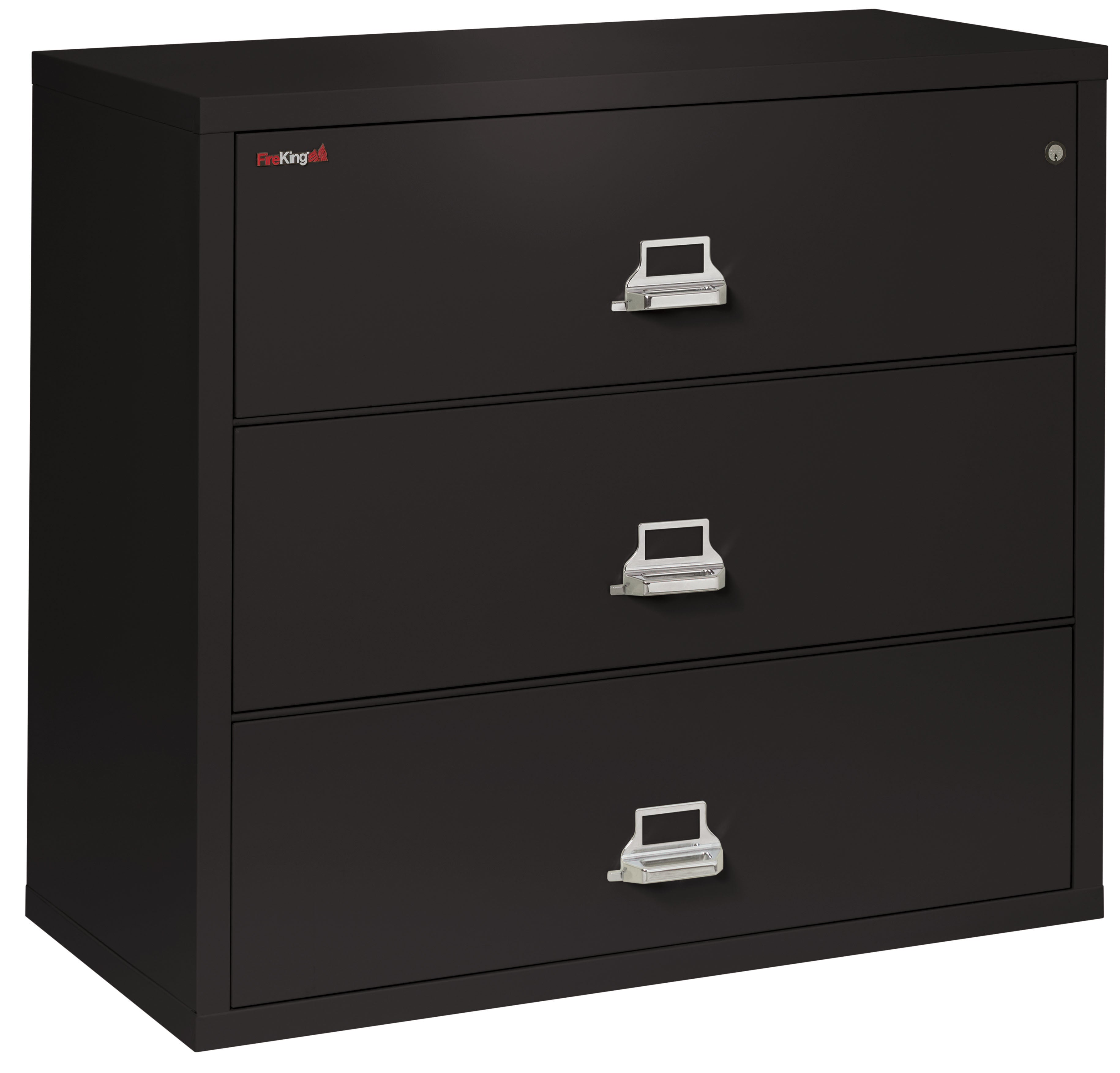 Fire Resistant File Cabinet - 3 Drawer Lateral 44" wide (Black)