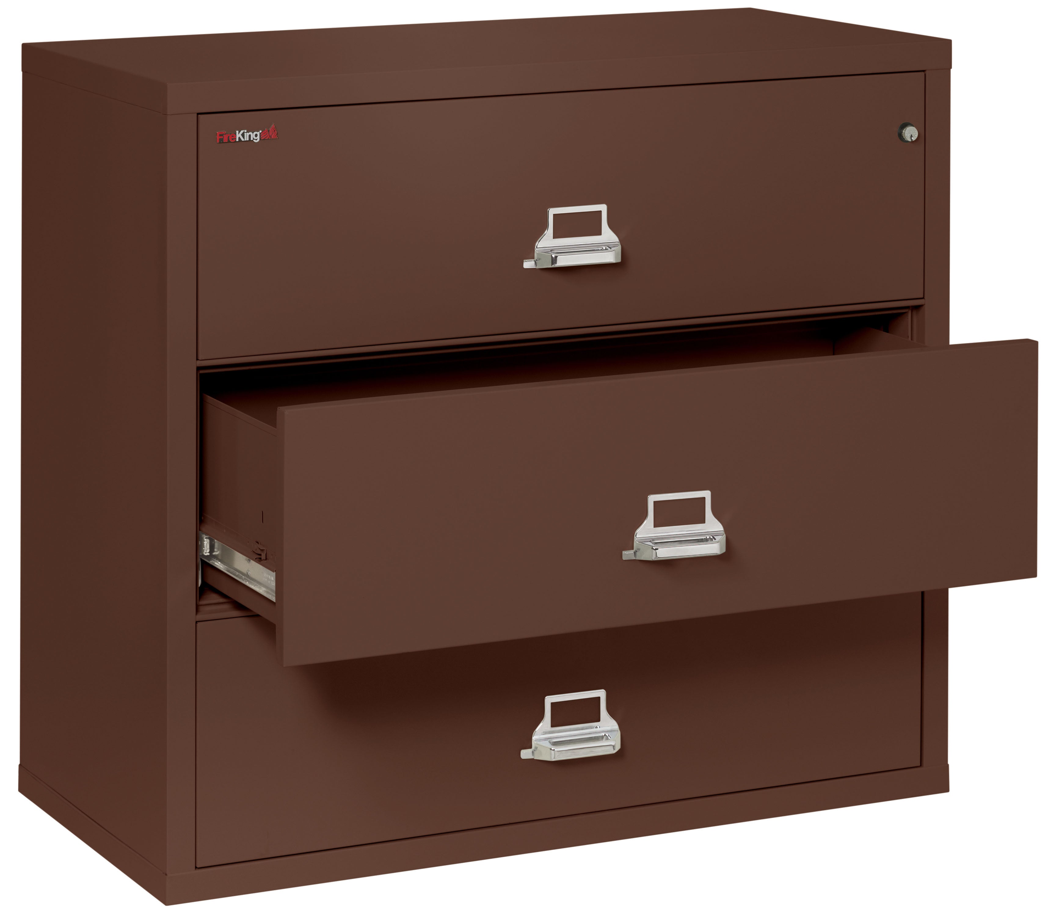 Fire Resistant File Cabinet - 3 Drawer Lateral 44" wide (Brown)