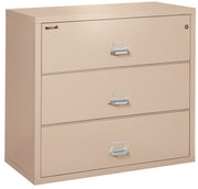 Fire Resistant File Cabinet - 3 Drawer Lateral 44" wide (Champagne)