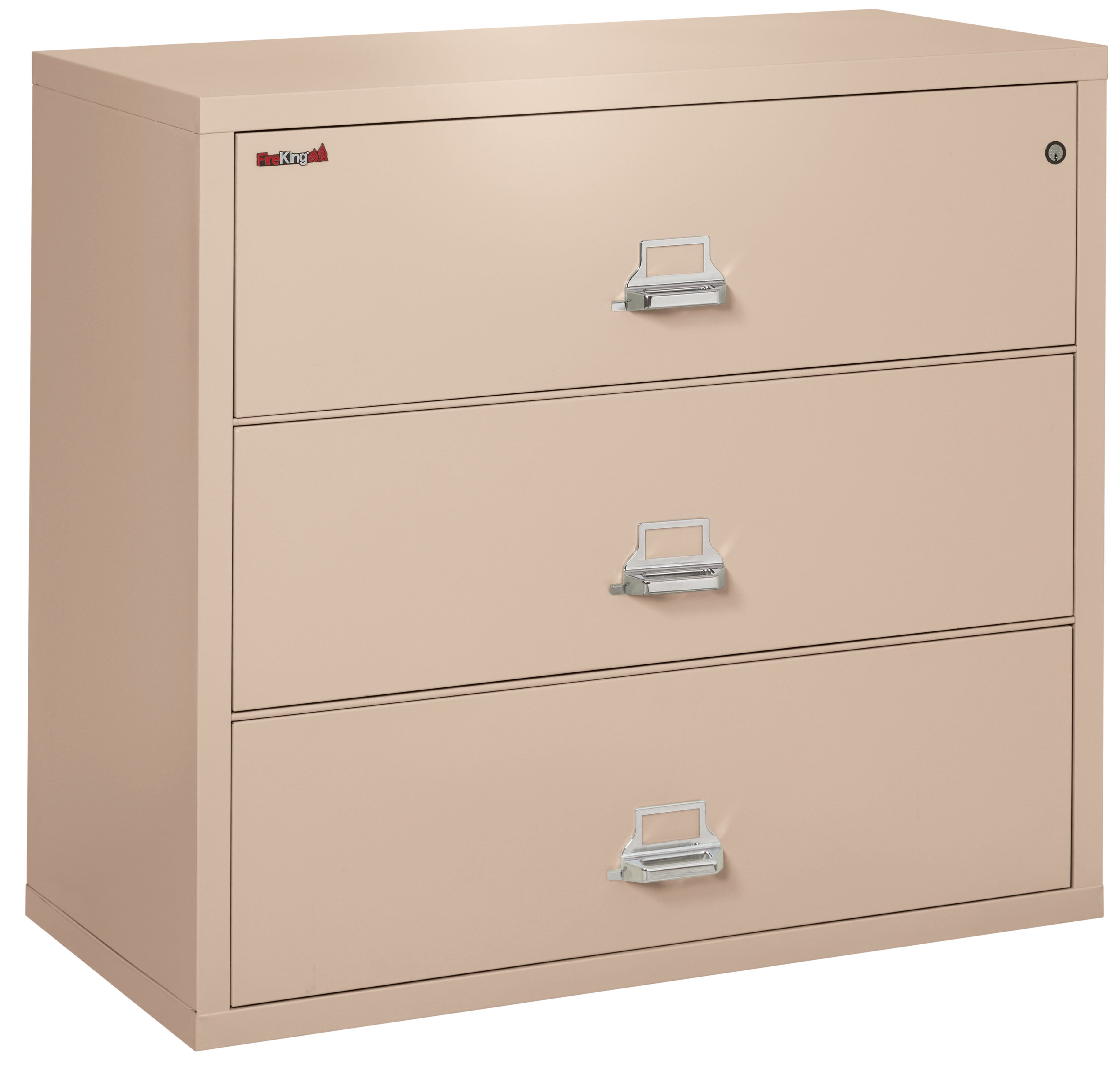 Fire Resistant File Cabinet - 3 Drawer Lateral 44" wide (Champagne)