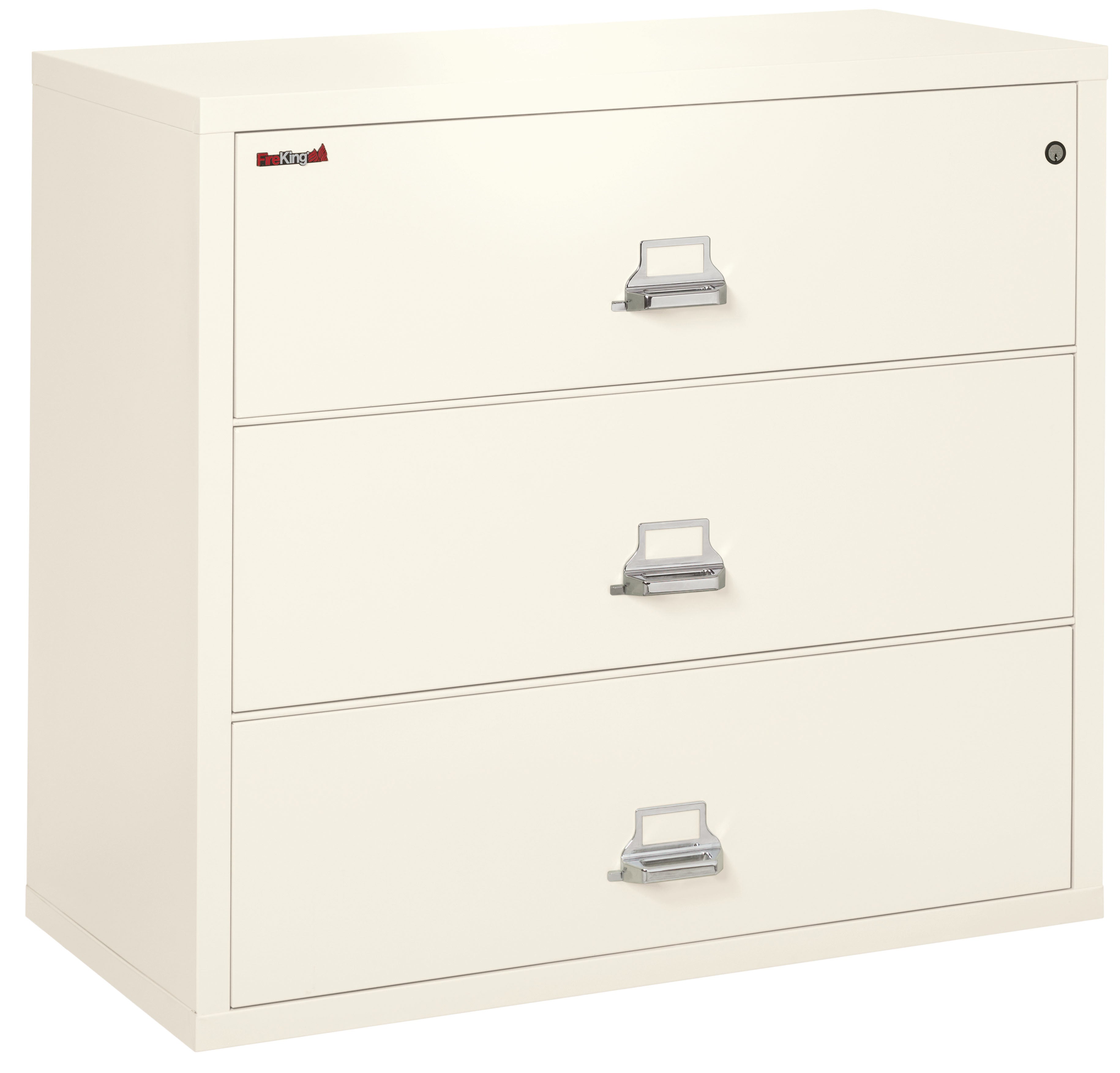 Fire Resistant File Cabinet - 3 Drawer Lateral 44" wide (Ivory White)