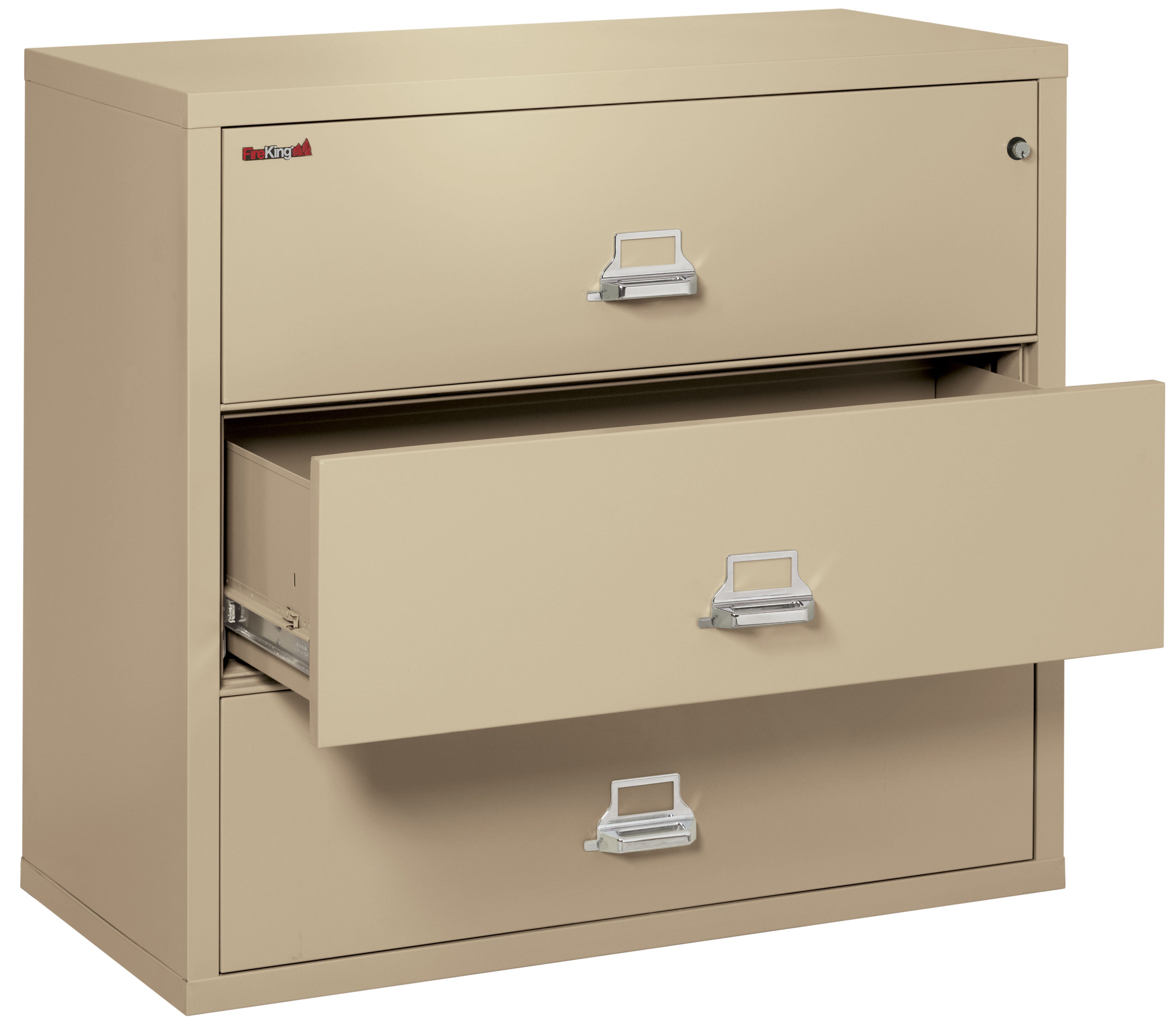 Fire Resistant File Cabinet - 3 Drawer Lateral 44" wide (Parchment)