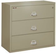 Fire Resistant File Cabinet - 3 Drawer Lateral 44" wide (Pewter)