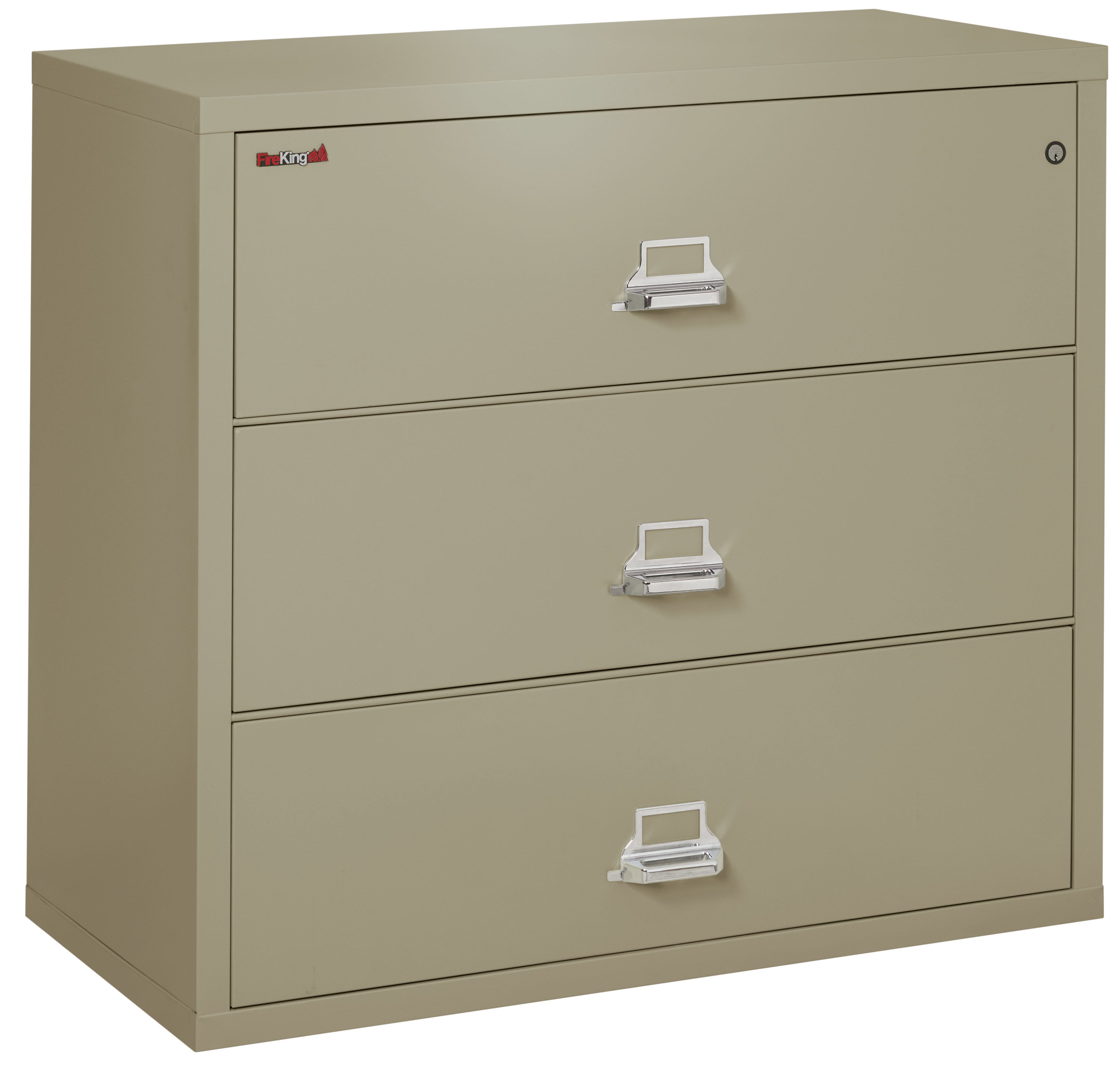 Fire Resistant File Cabinet - 3 Drawer Lateral 44" wide (Pewter)