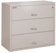 Fire Resistant File Cabinet - 3 Drawer Lateral 44" wide (Platinum)
