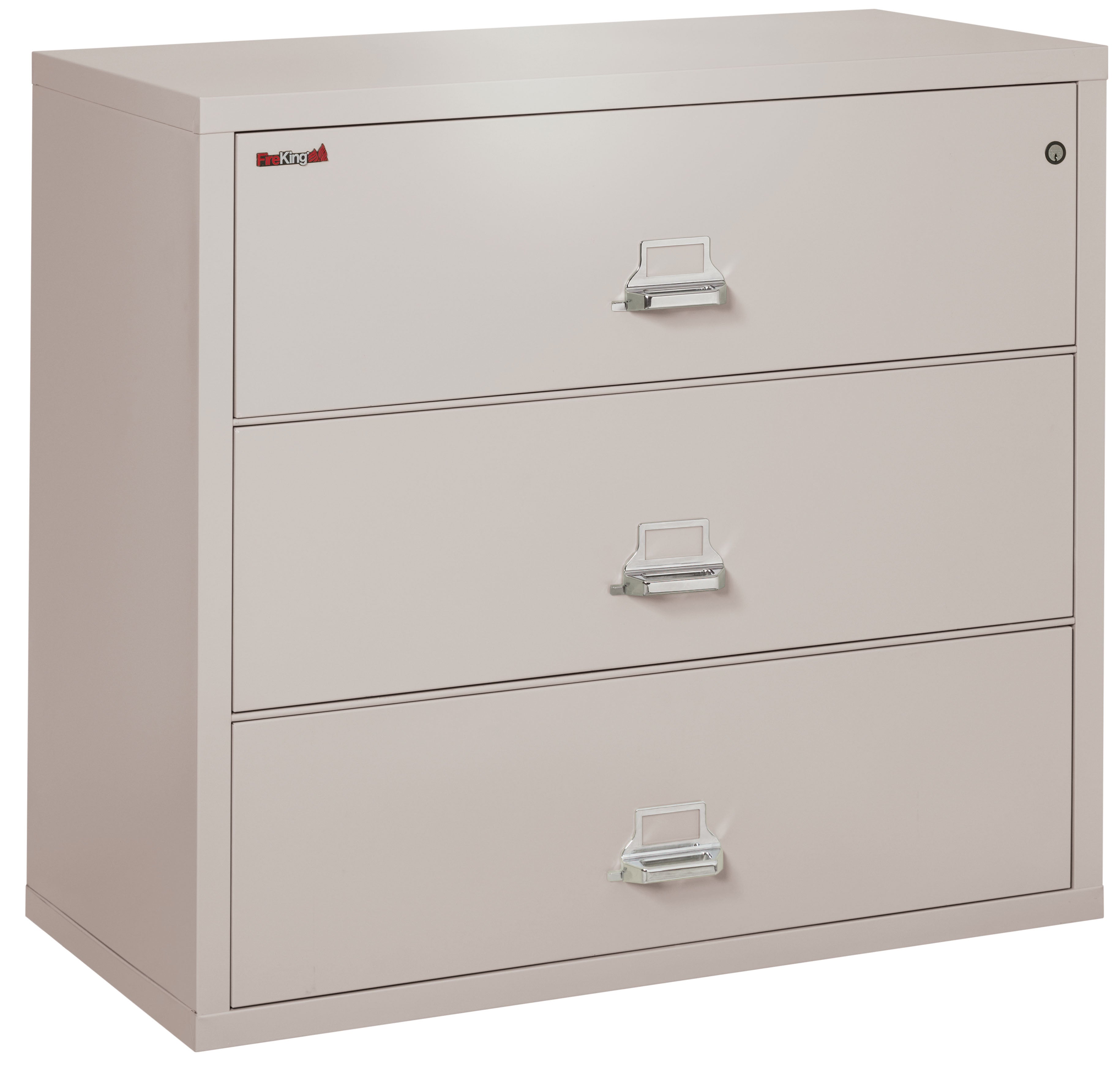 Fire Resistant File Cabinet - 3 Drawer Lateral 44" wide (Platinum)