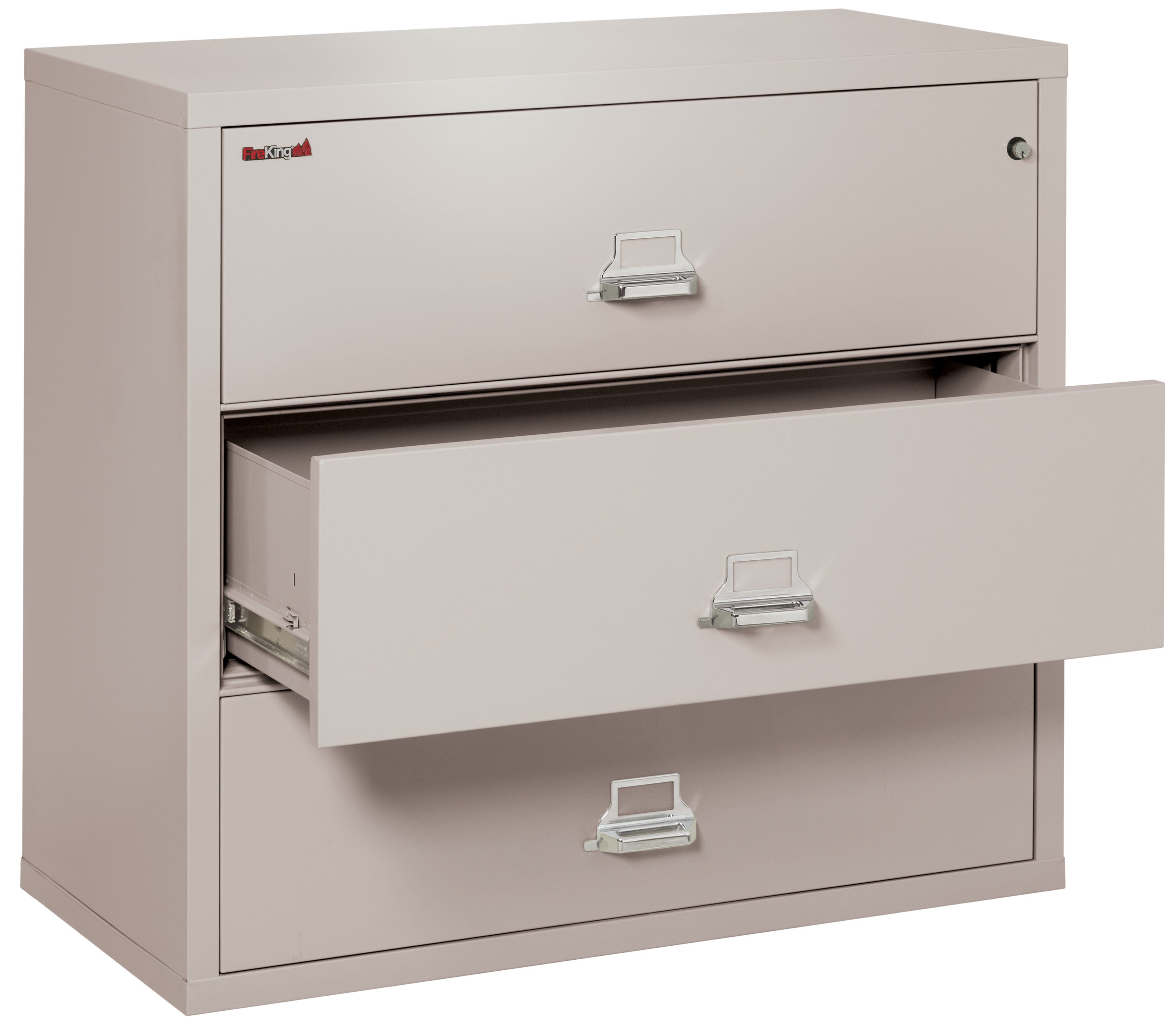 Fire Resistant File Cabinet - 3 Drawer Lateral 44" wide (Platinum)